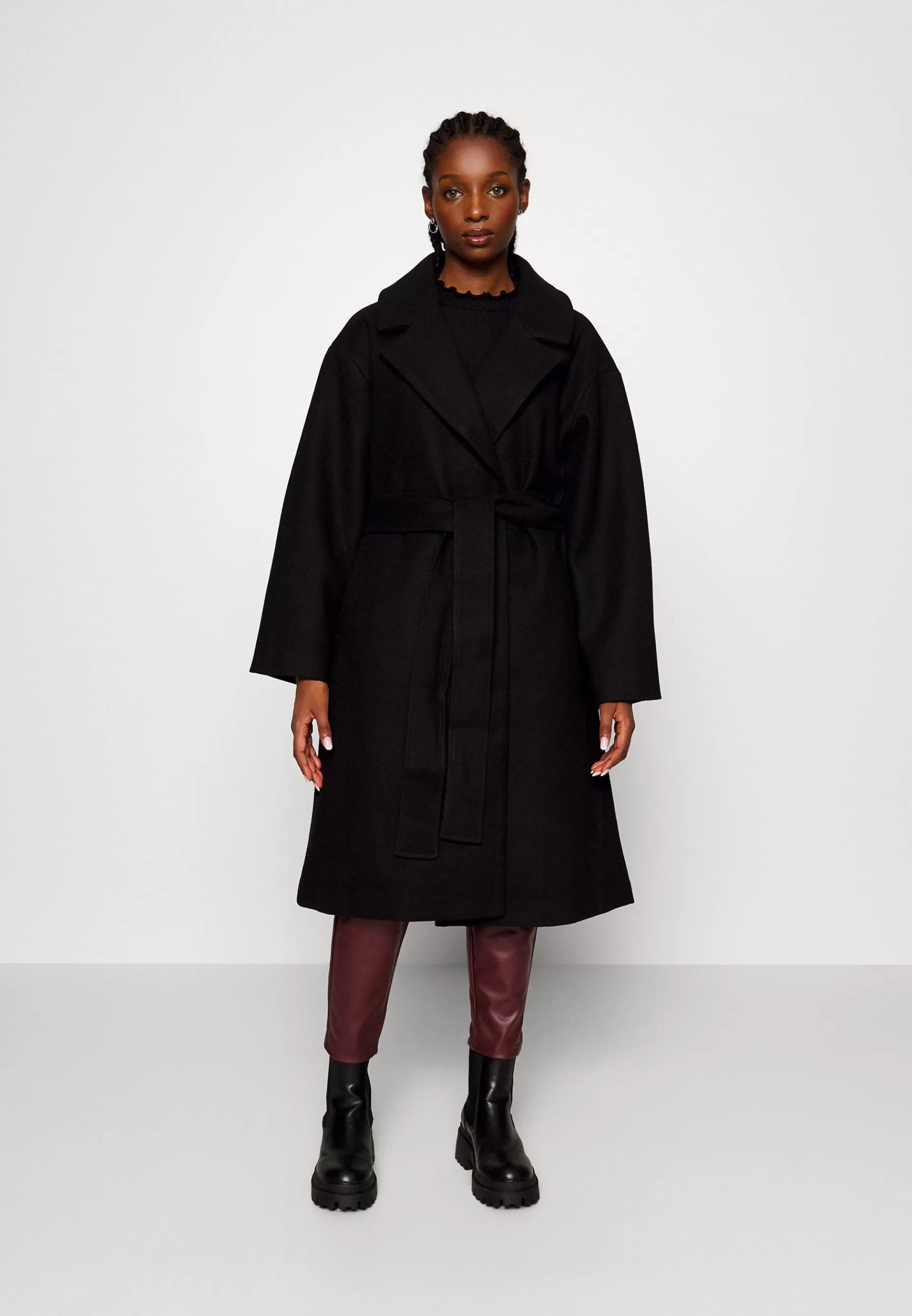 Gina Tricot Petite Belted Long Coat - Mantel>Dames Wollen Jassen