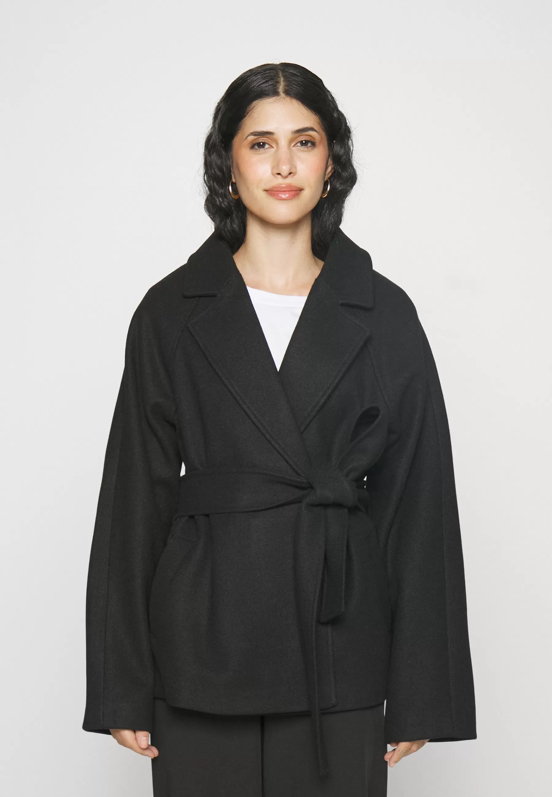 Gina Tricot Petite Belted Short Coat - Halflange Jas>Dames Wollen Jassen