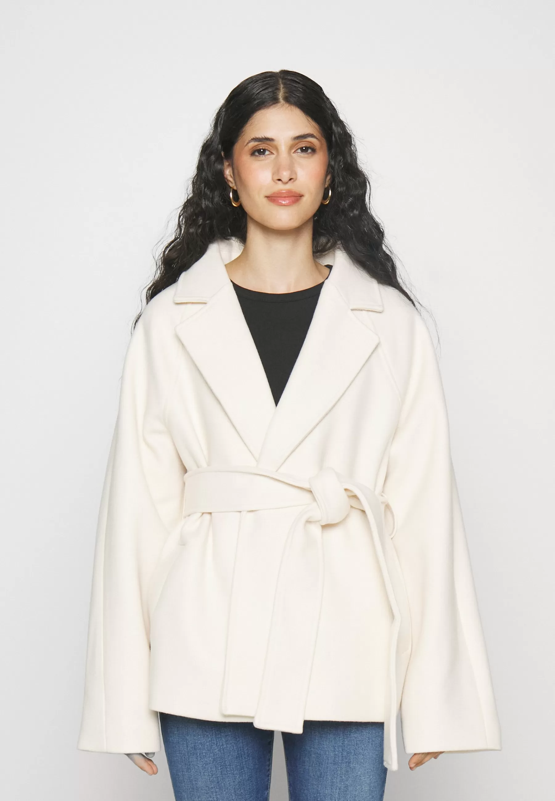 Gina Tricot Petite Belted Short Coat - Halflange Jas>Dames Wollen Jassen