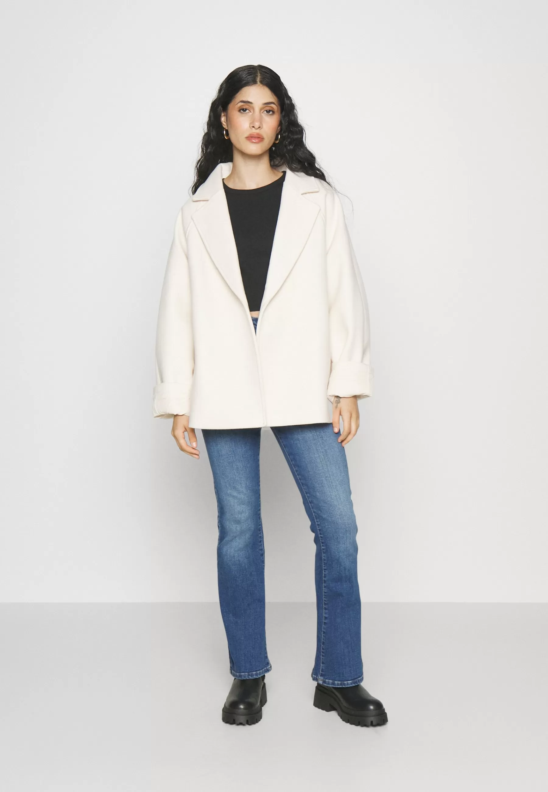 Gina Tricot Petite Belted Short Coat - Halflange Jas>Dames Wollen Jassen