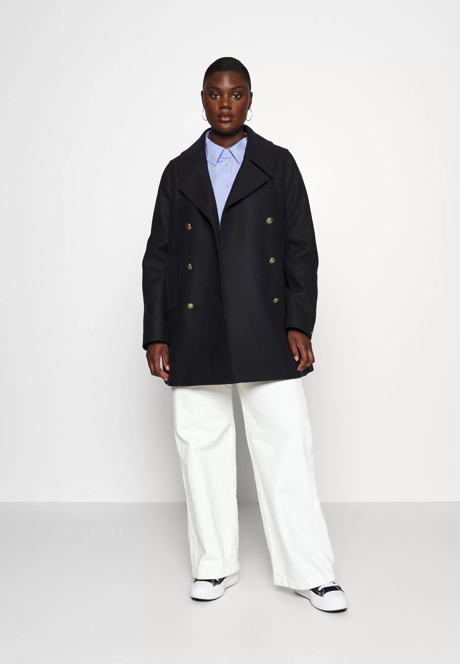 Tommy Hilfiger Curve Blend Classic Peacoat Plus Size - Mantel>Dames Wollen Jassen