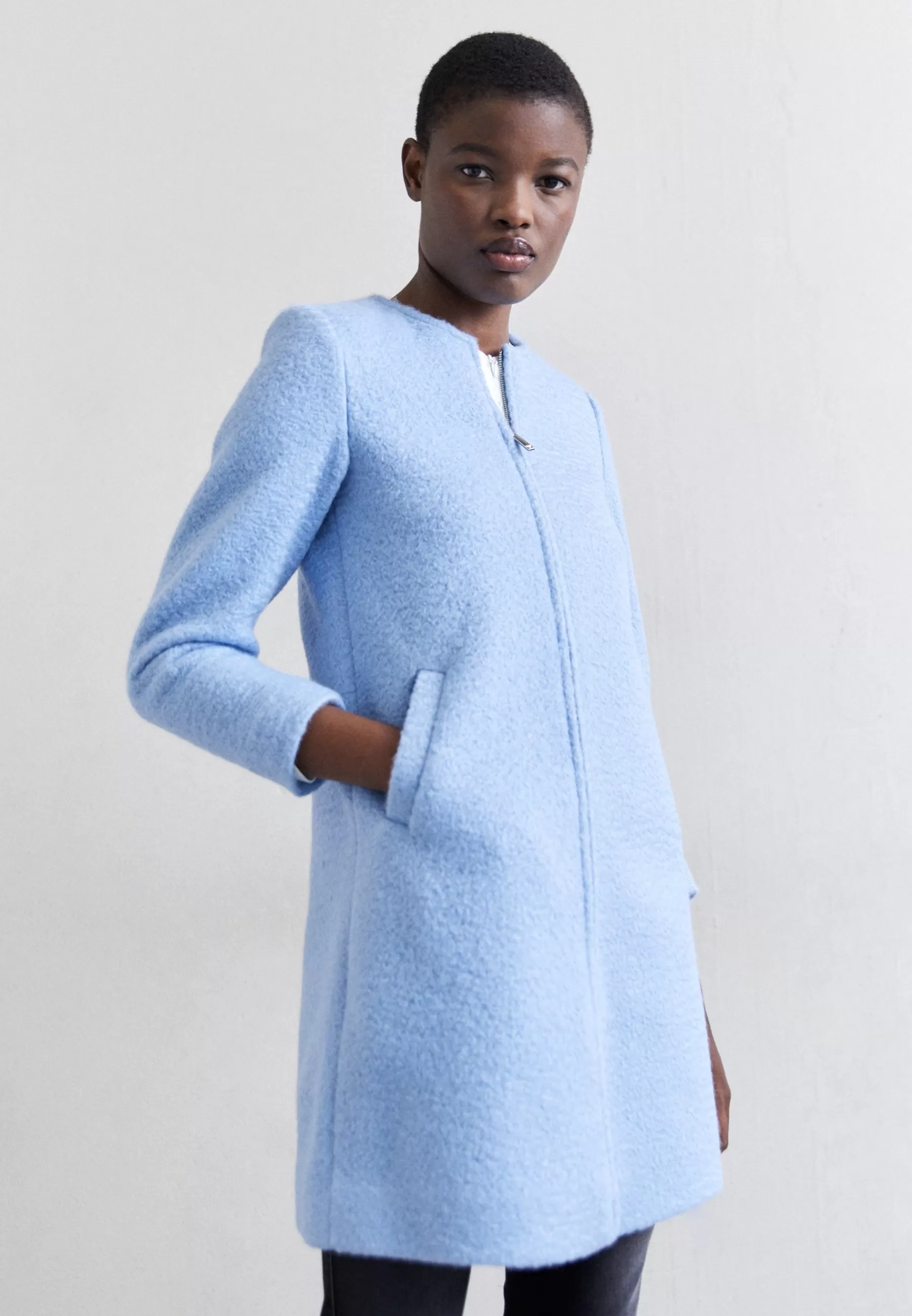 Emporio Armani Cappotto - Halflange Jas>Dames Wollen Jassen