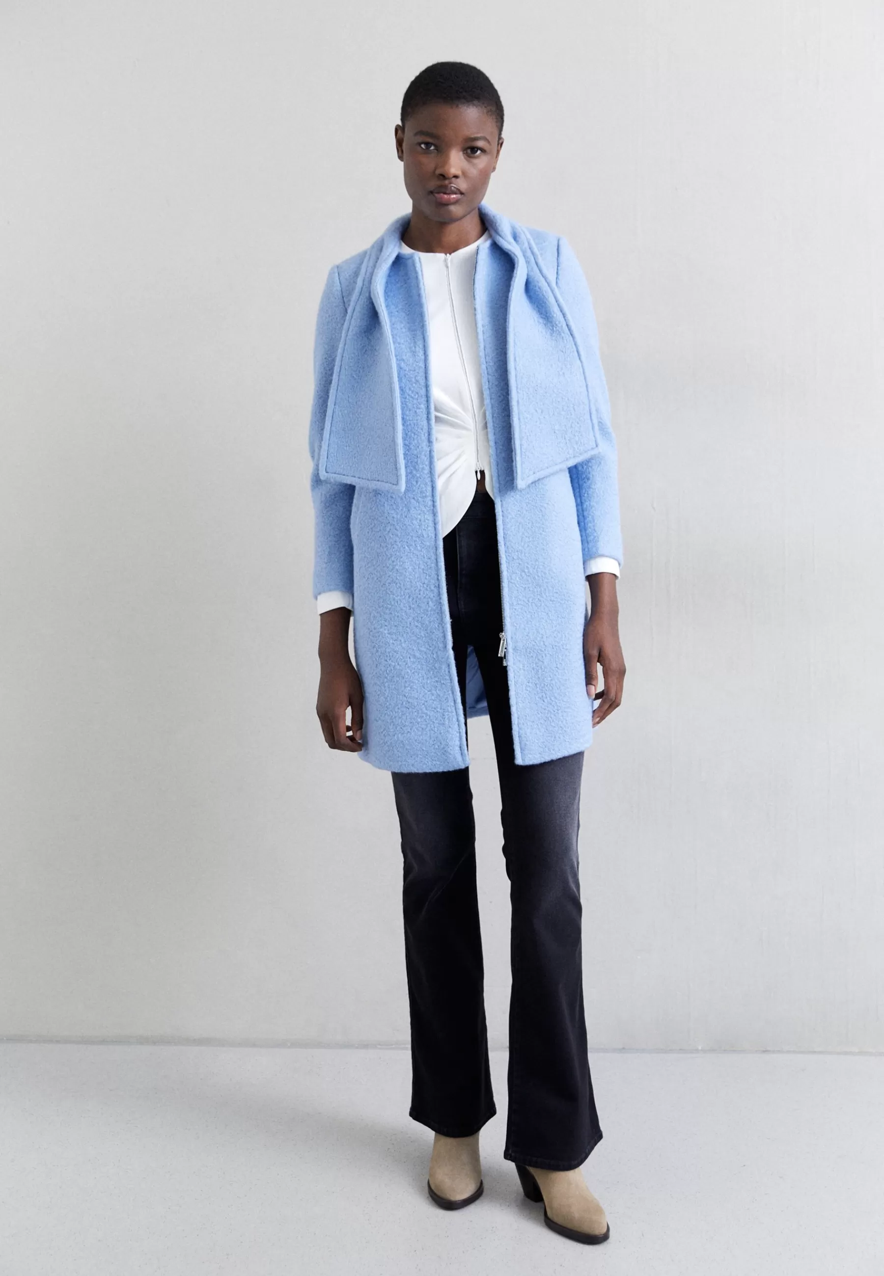 Emporio Armani Cappotto - Halflange Jas>Dames Wollen Jassen