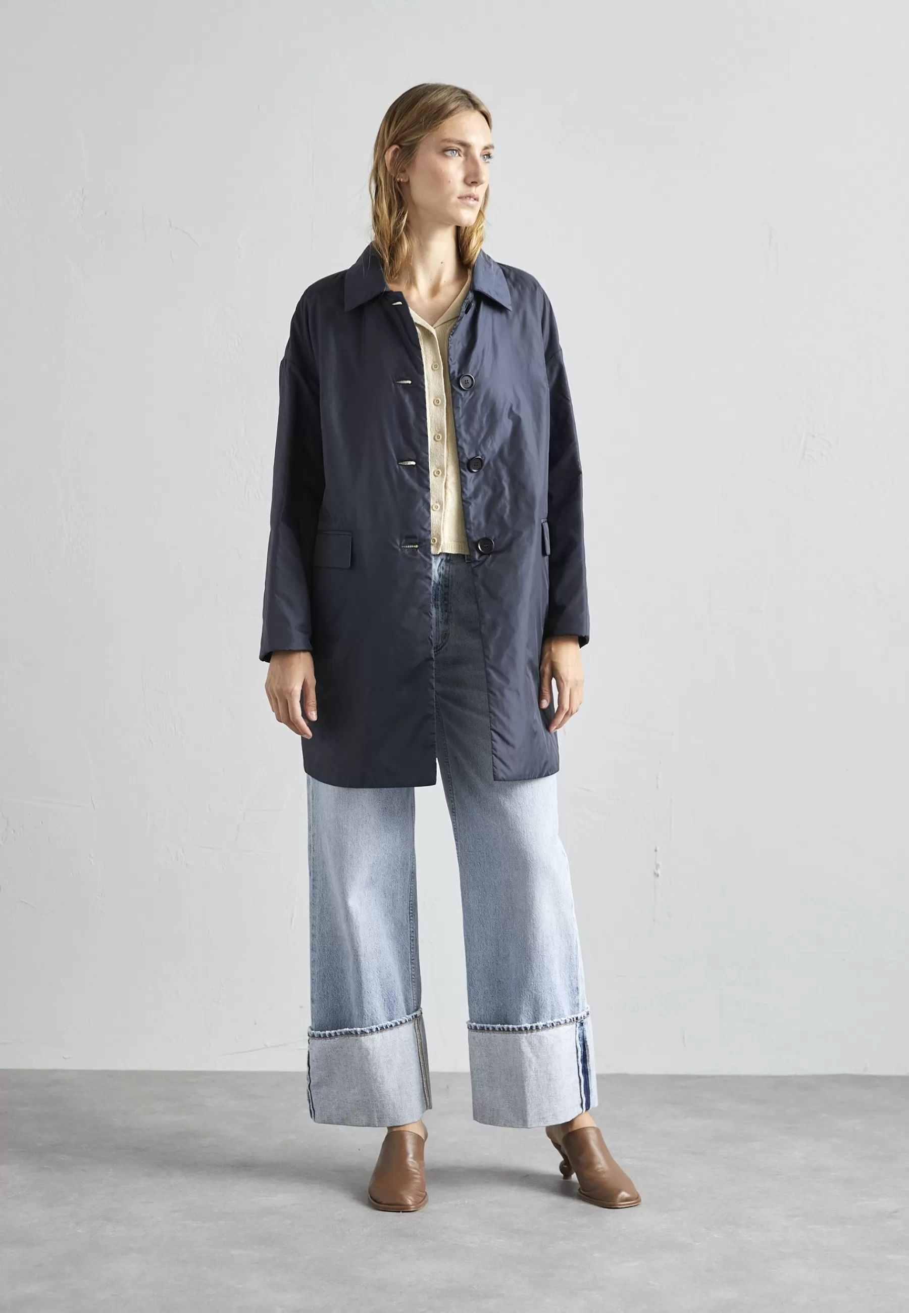 ASPESI Cappotto Teena - Halflange Jas>Dames Wollen Jassen