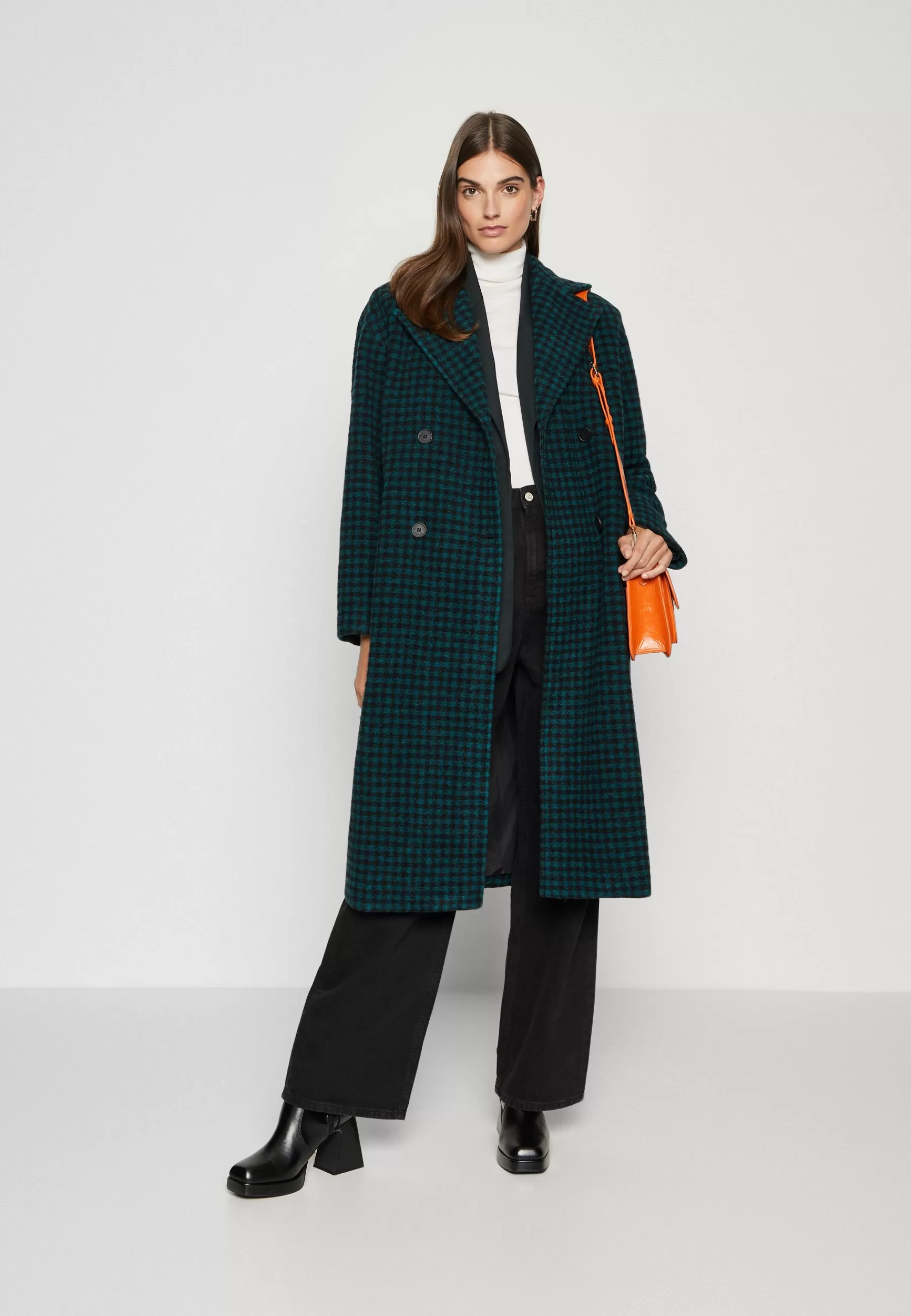 Marc O'Polo DENIM Checked Double Breasted Coat - Mantel>Dames Wollen Jassen