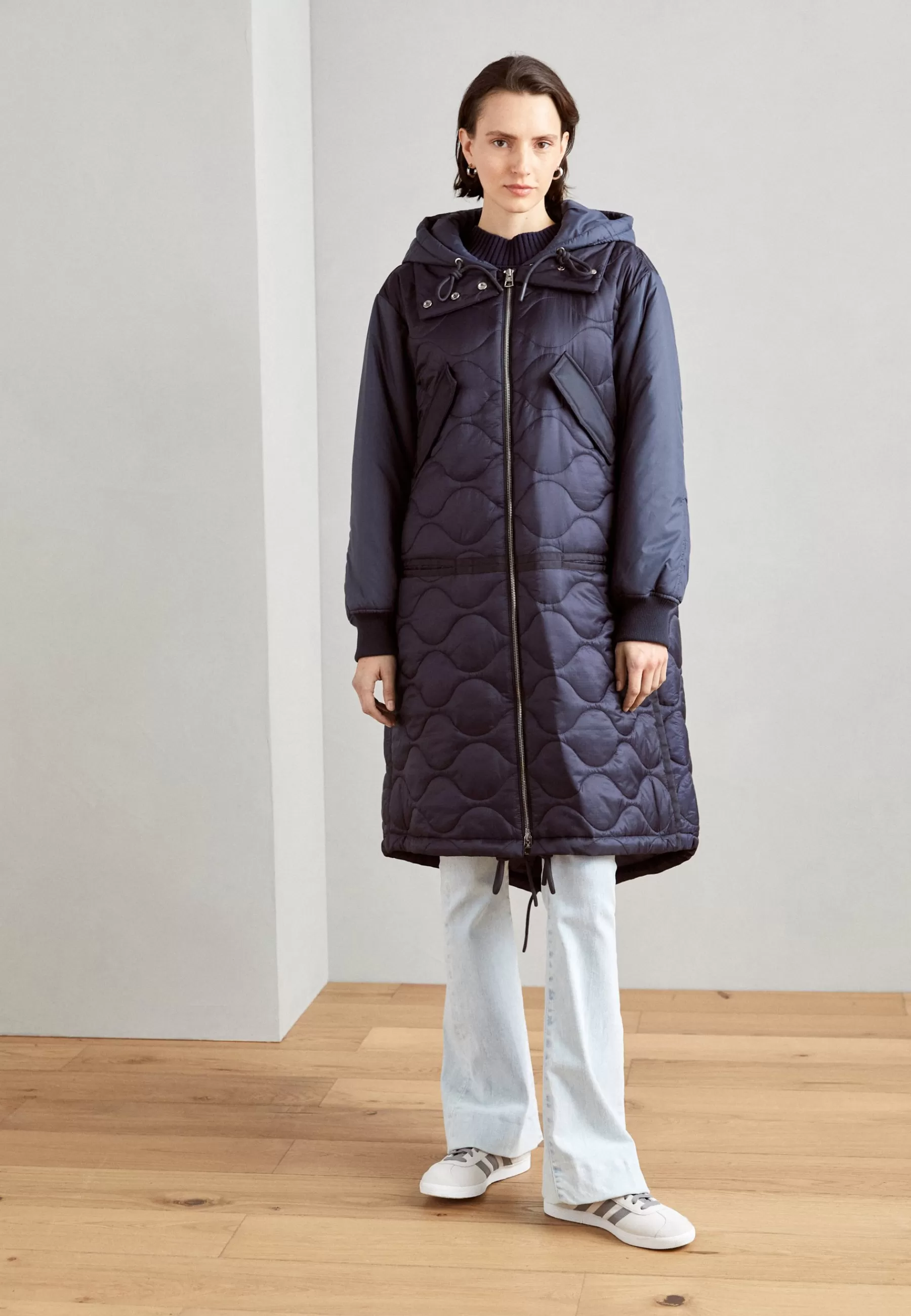 Dames Marc O'Polo Parka's | Chevignon X Mop Quilted Middle Length Patched Details Fixed Hood - Winterjas