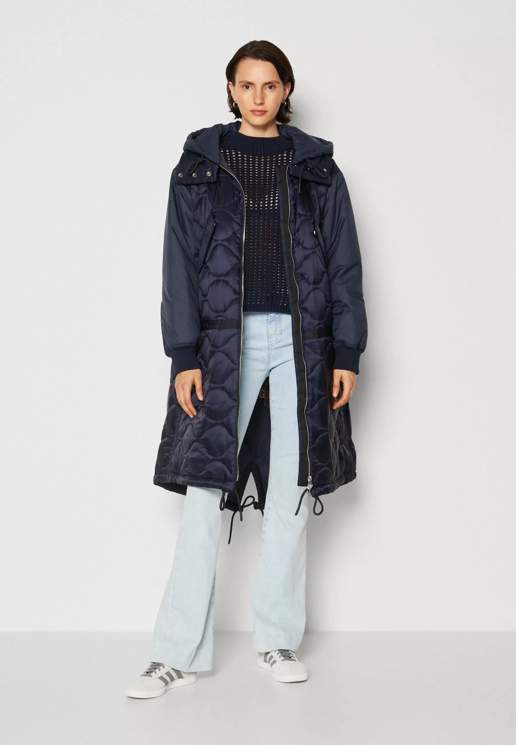 Dames Marc O'Polo Parka's | Chevignon X Mop Quilted Middle Length Patched Details Fixed Hood - Winterjas