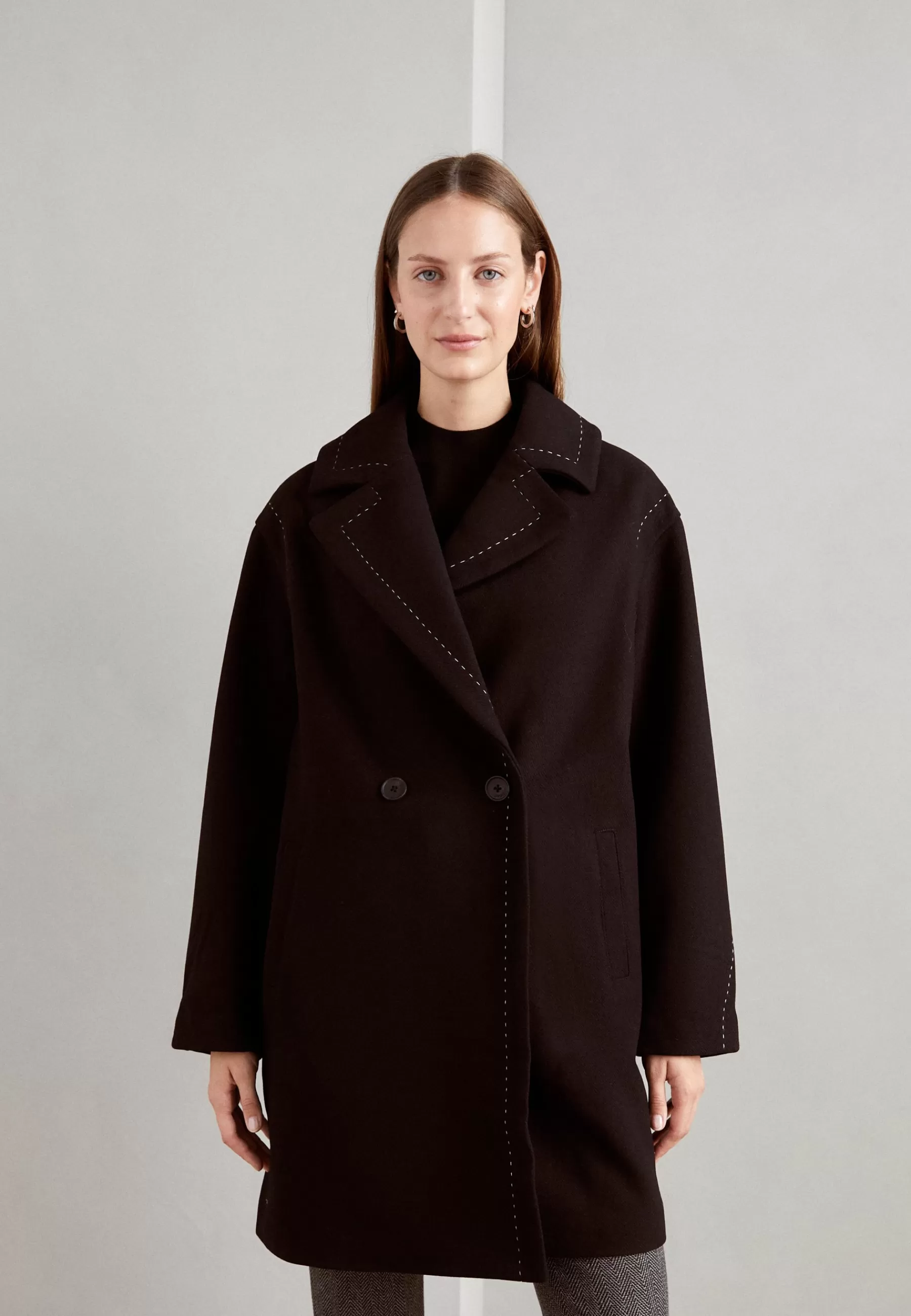 Desigual Coat Stitch - Mantel>Dames Wollen Jassen