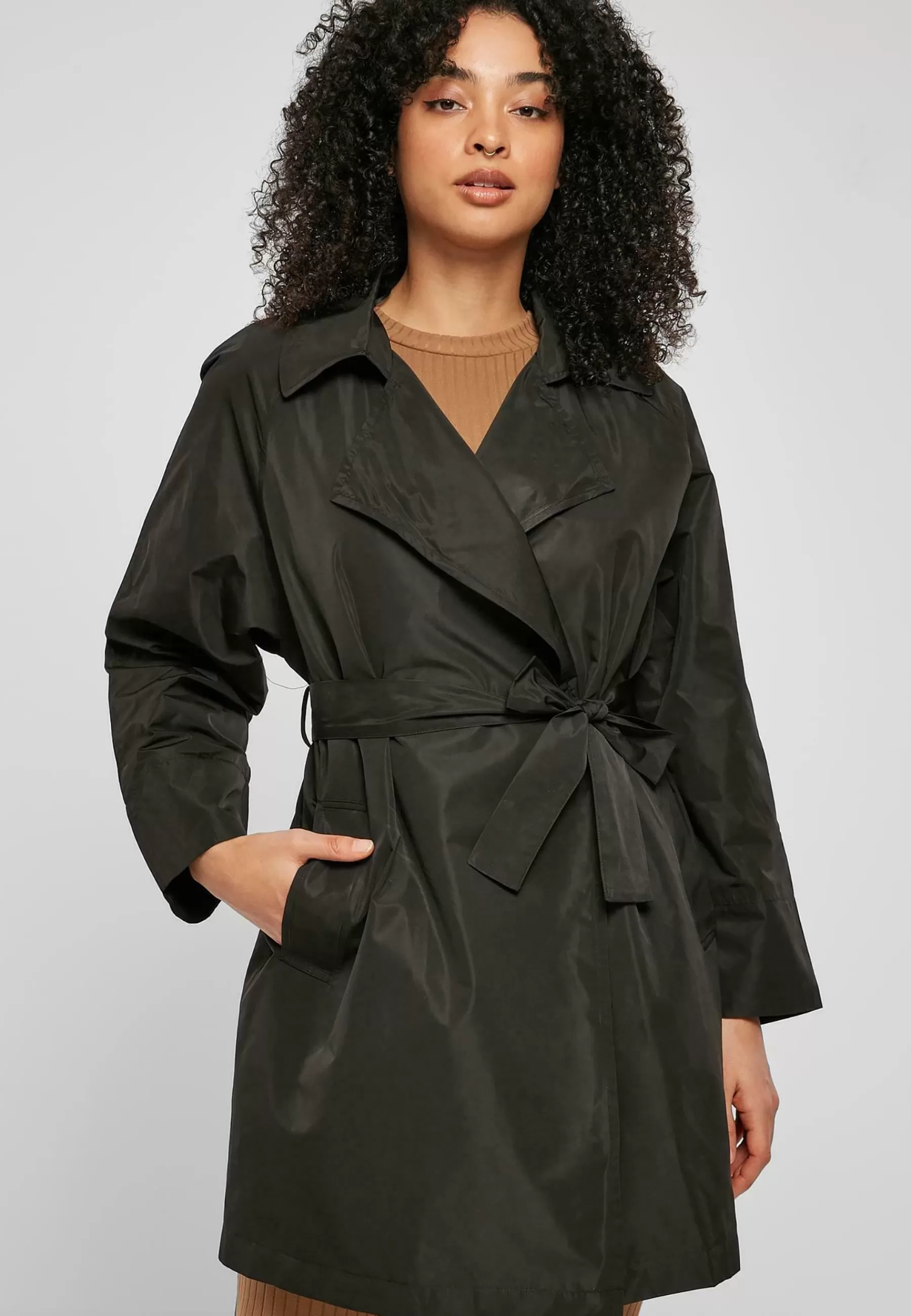 Dames Urban Classics Trenchcoats | Crinkle Minimal - Trenchcoat
