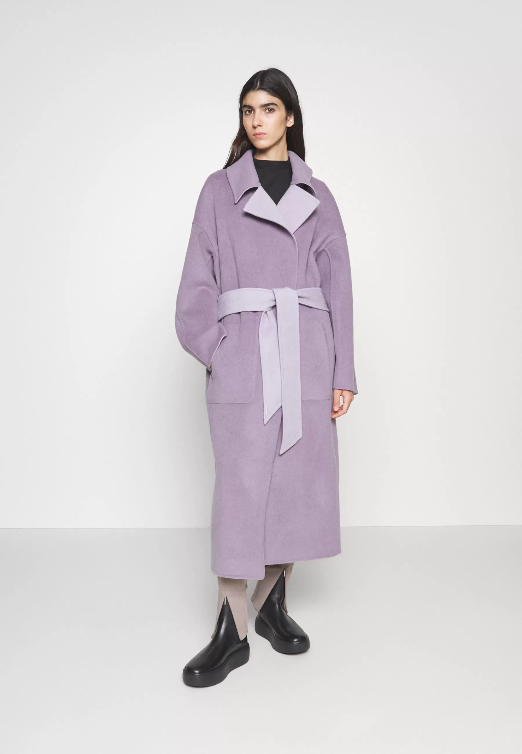 Calvin Klein Df Wool Reversible Wrap Coat - Mantel>Dames Wollen Jassen