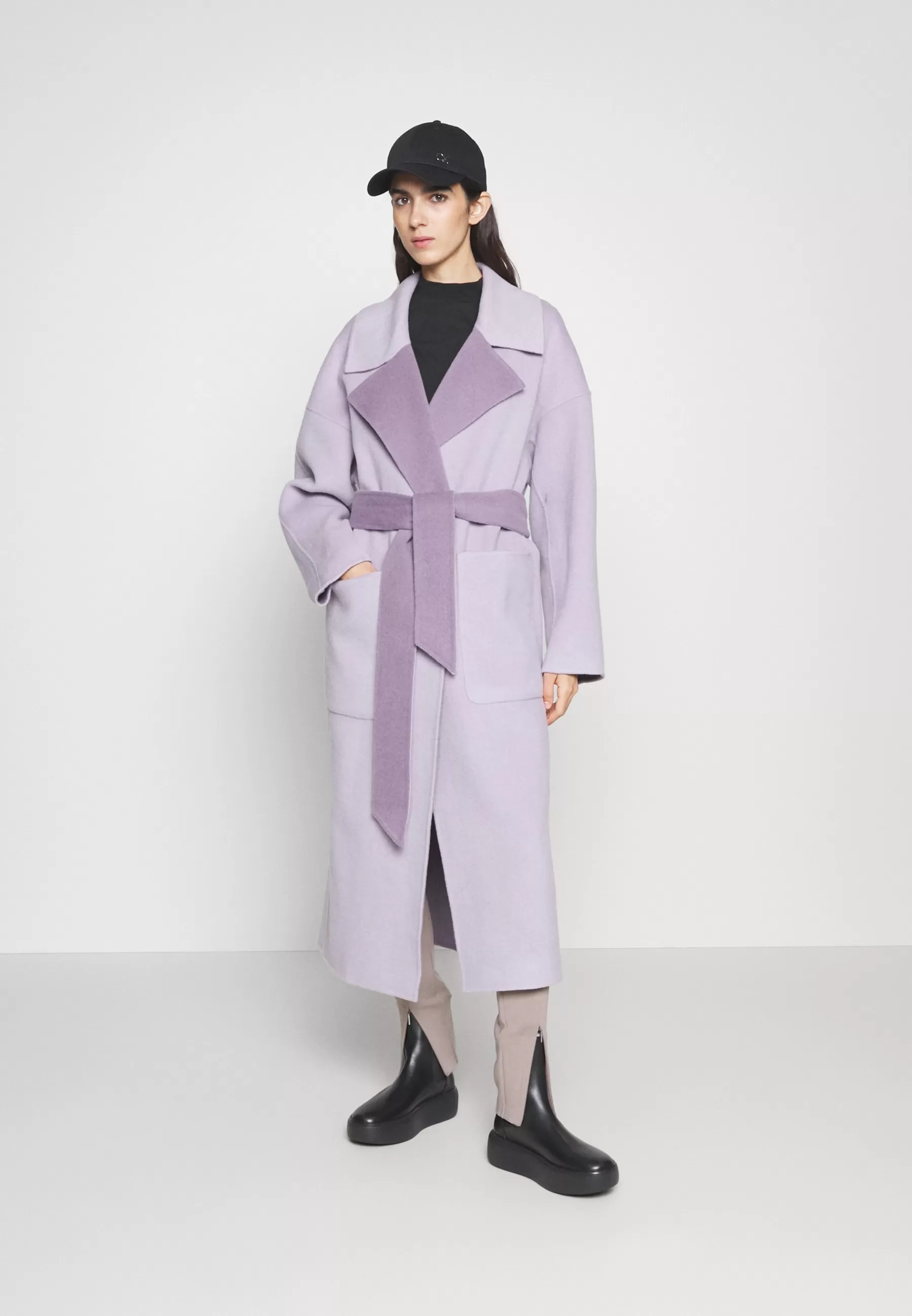 Calvin Klein Df Wool Reversible Wrap Coat - Mantel>Dames Wollen Jassen