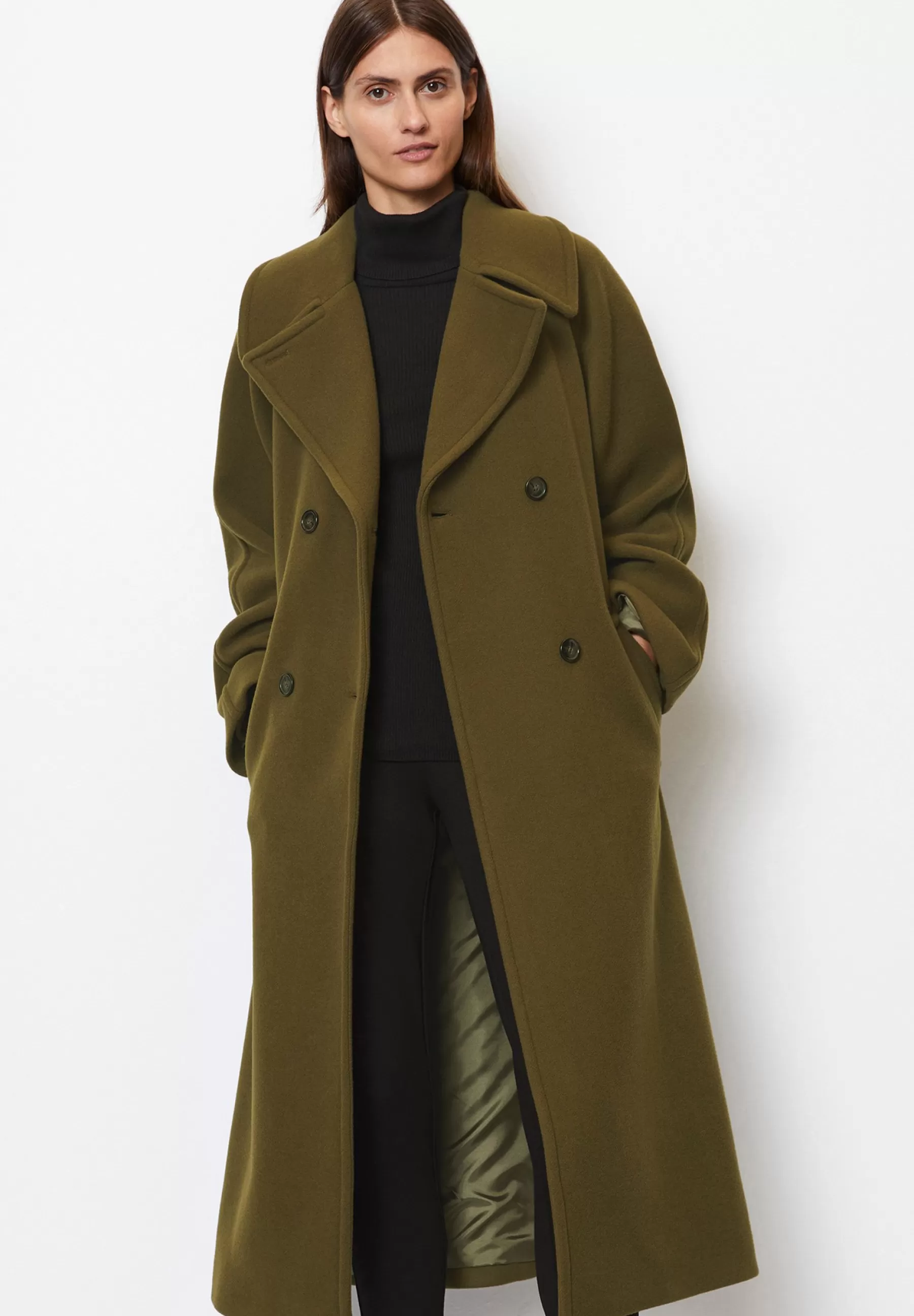 Marc O'Polo Double Breasted, Long Shape, Lapel Collar - Mantel>Dames Wollen Jassen