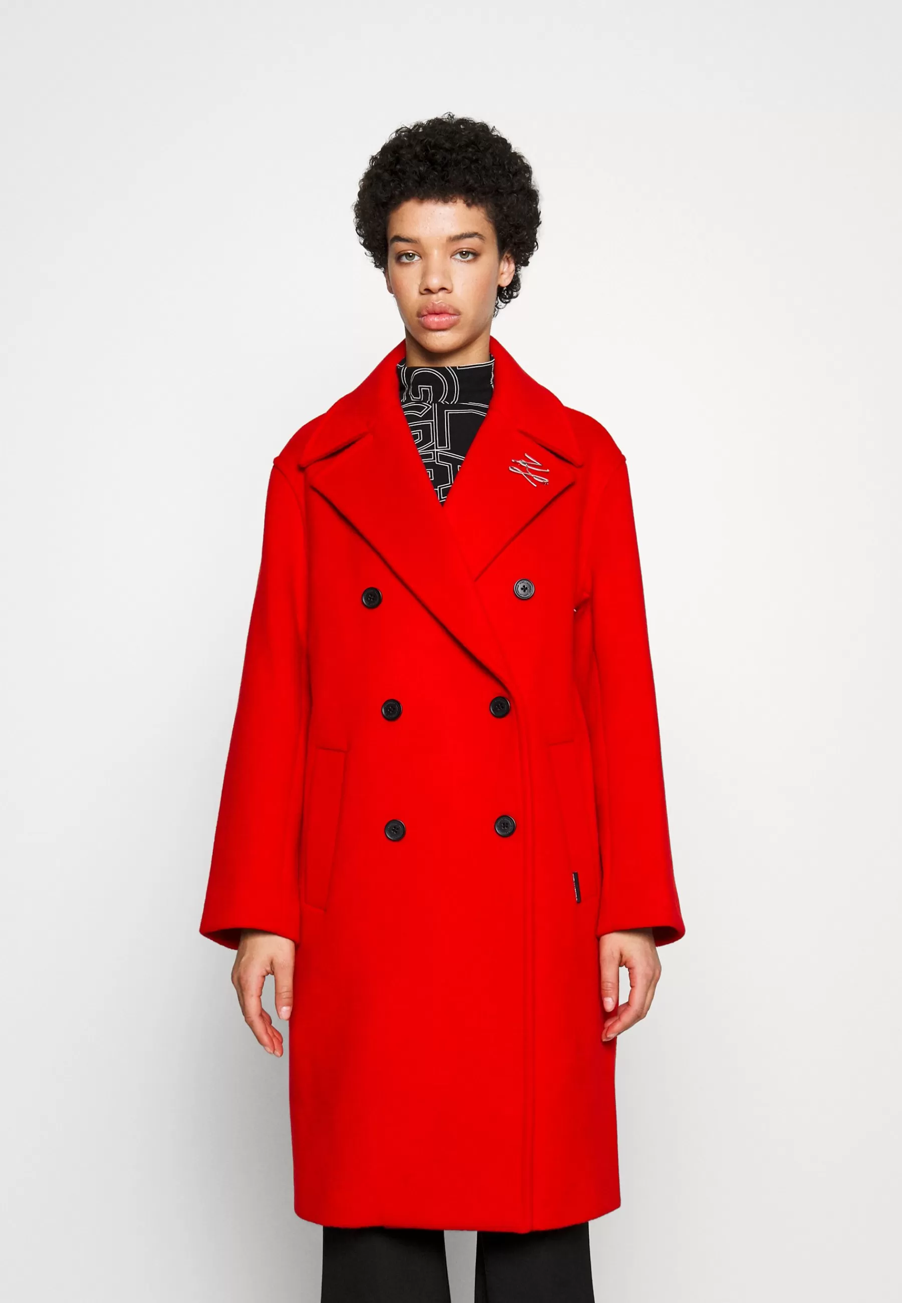 KARL LAGERFELD Double Breasted Soft Coat - Mantel>Dames Wollen Jassen