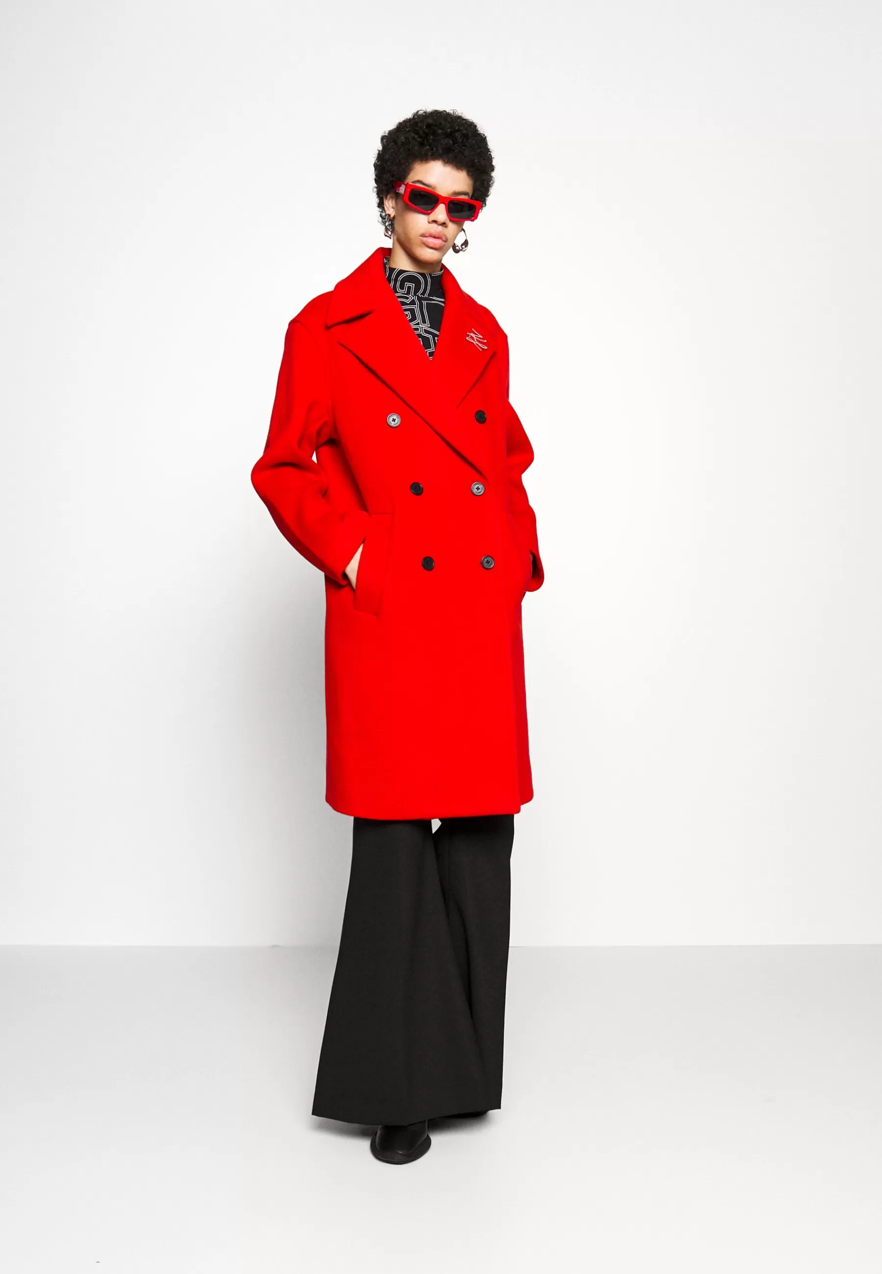 KARL LAGERFELD Double Breasted Soft Coat - Mantel>Dames Wollen Jassen