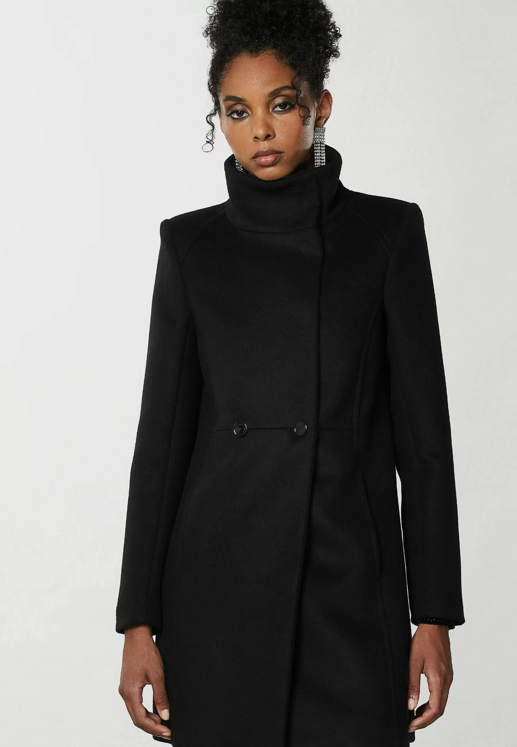Patrizia Pepe Essential High Neck - Mantel>Dames Wollen Jassen