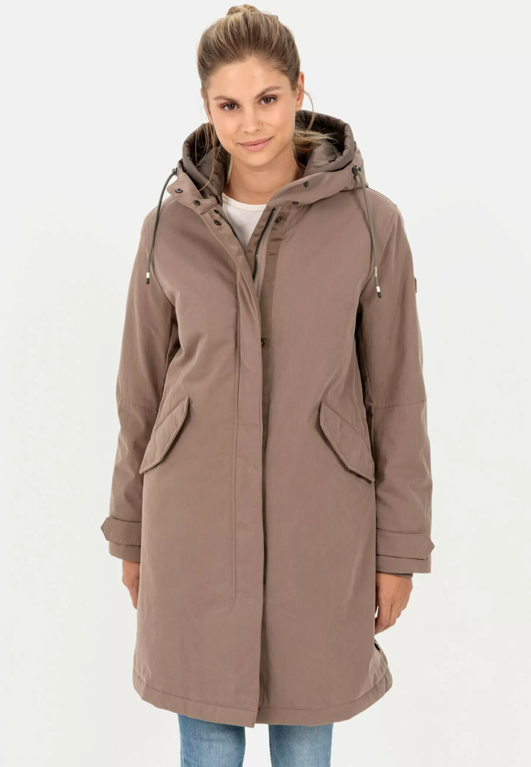Dames camel active Parka's | Funktions Aus Einem Organic -Mix - Parka