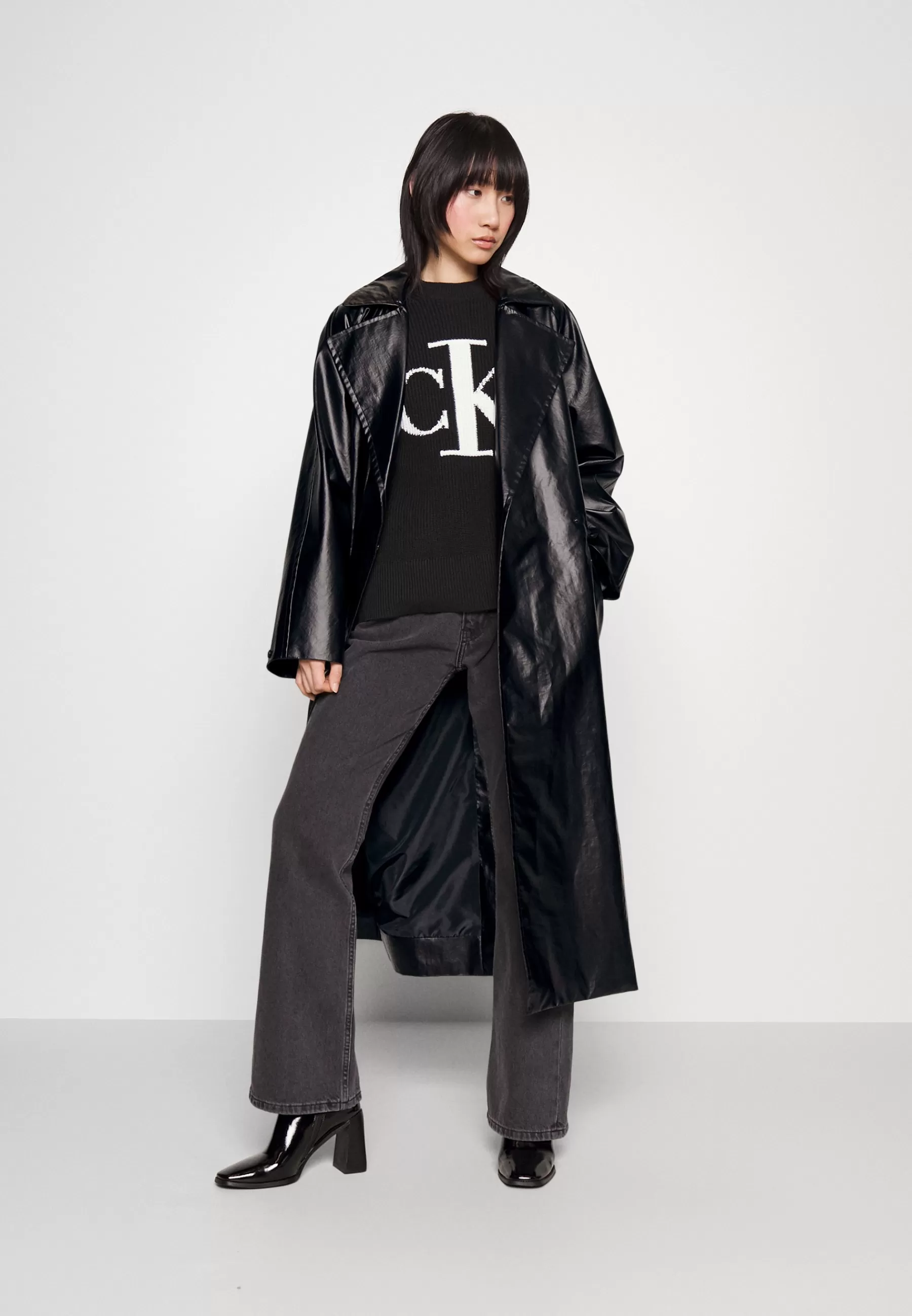 Calvin Klein Jeans Glossy - Imitatieleren Jas>Dames Wollen Jassen