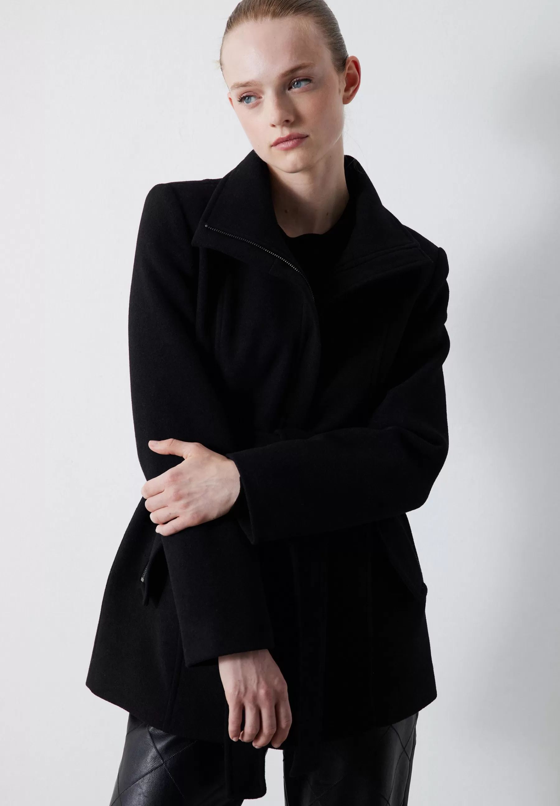 Ipekyol Heavy Regular Fit Belted Cachet - Halflange Jas>Dames Wollen Jassen