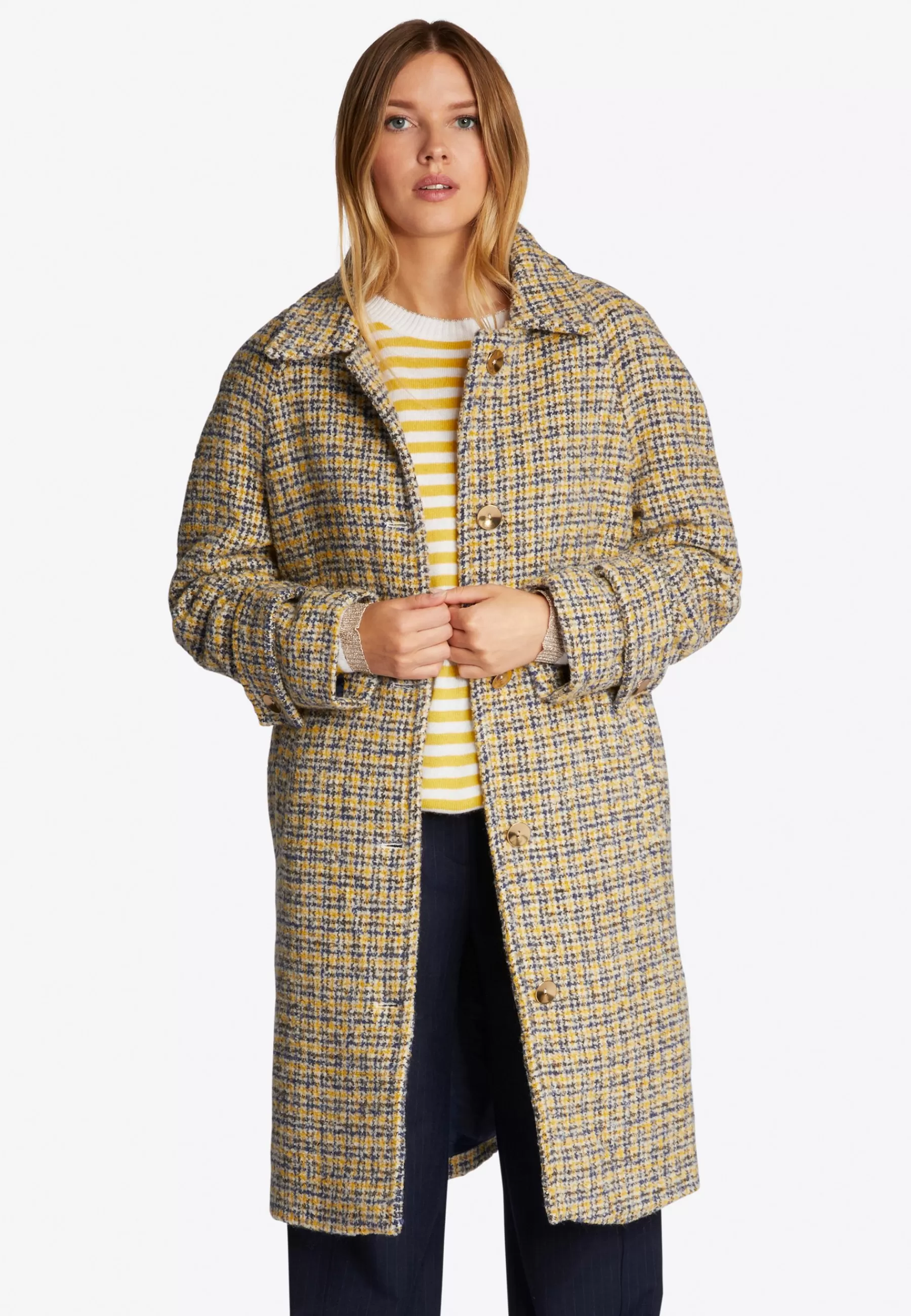Rich & Royal Im Karo-Muster - Mantel>Dames Wollen Jassen
