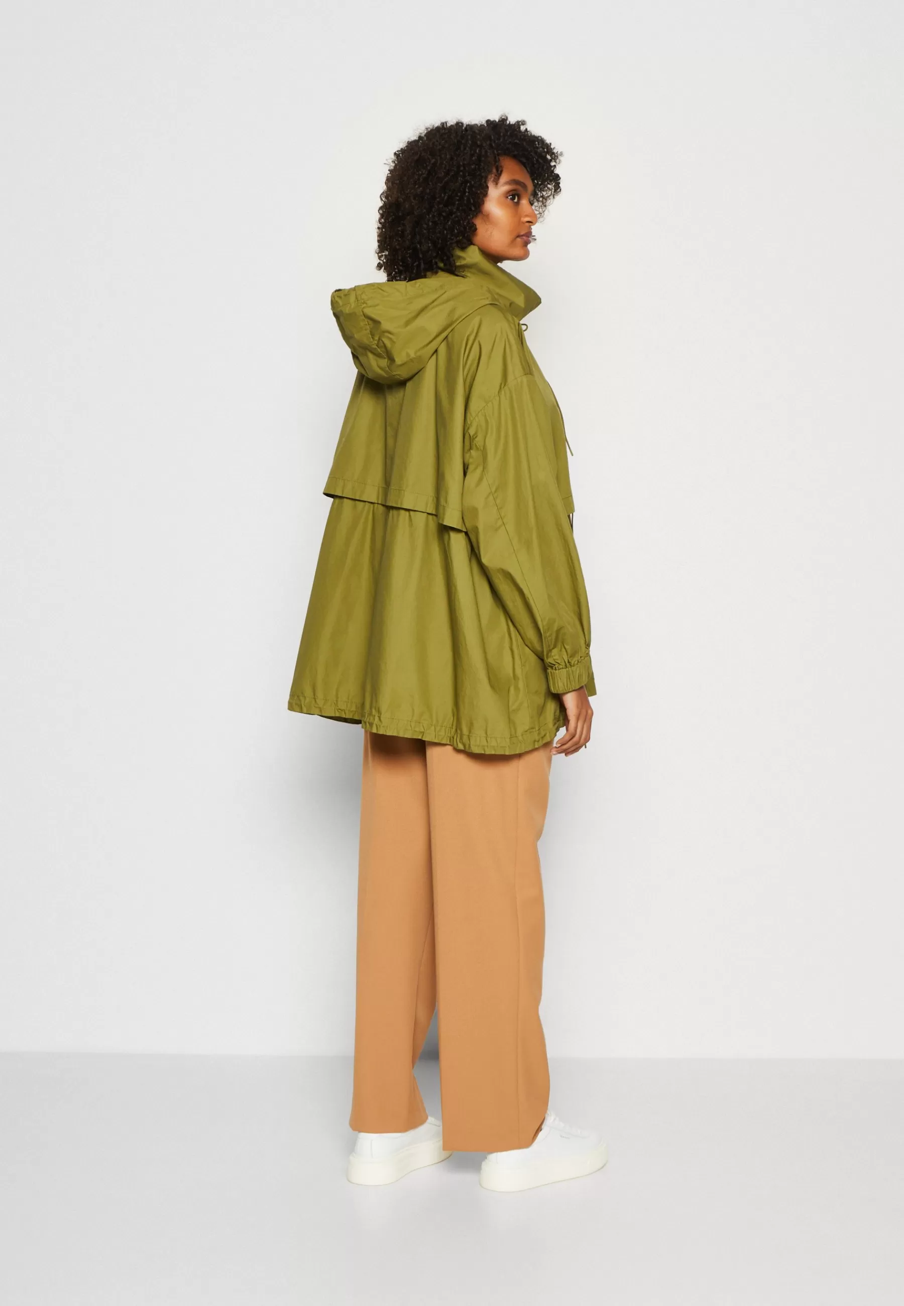 Dames Marc O'Polo Parka's | Jacket Fluent Drawstring Waist And Hem Fixed Hood Side Seam - Parka