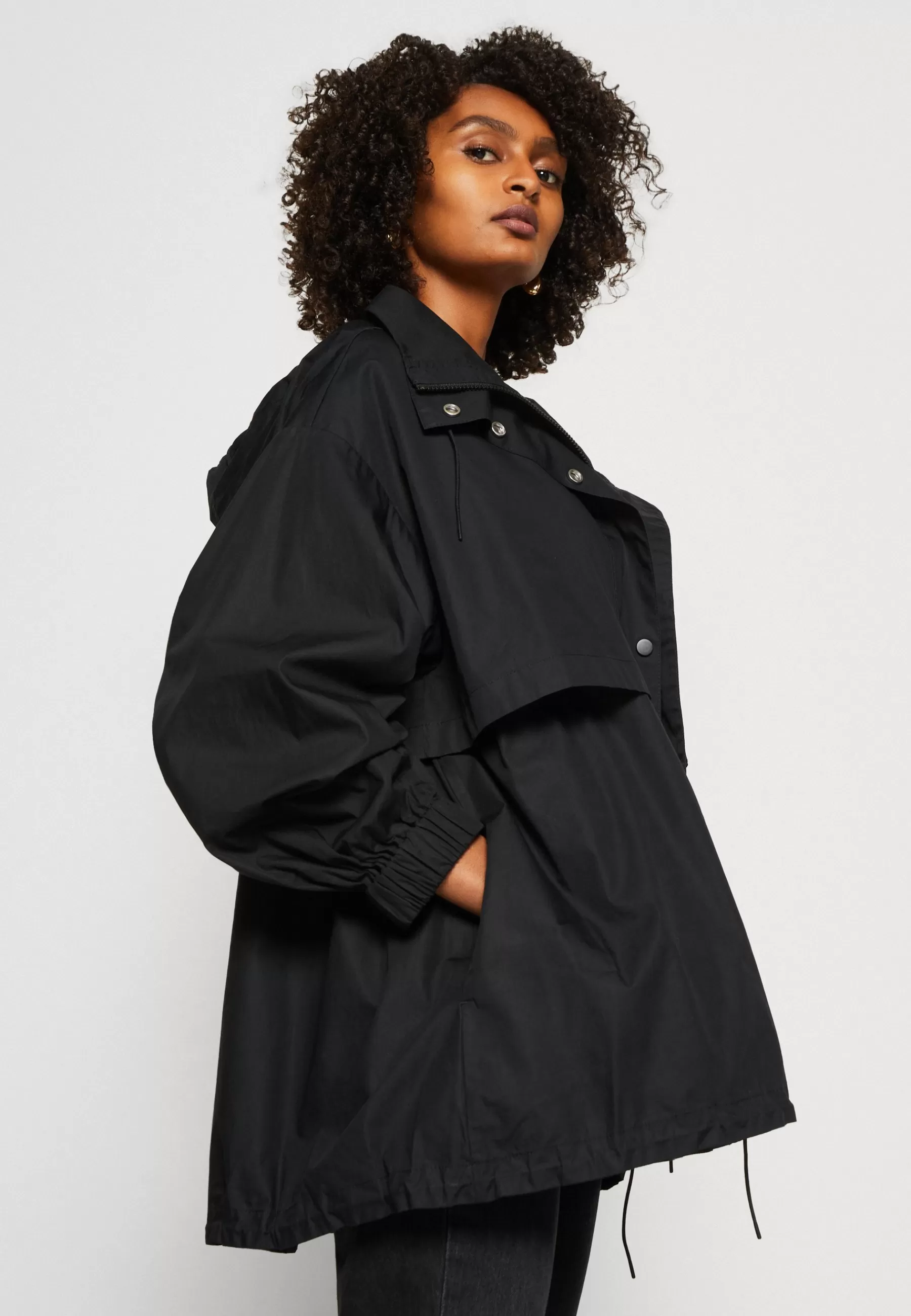 Dames Marc O'Polo Parka's | Jacket Fluent Drawstring Waist And Hem Fixed Hood Side Seam - Parka