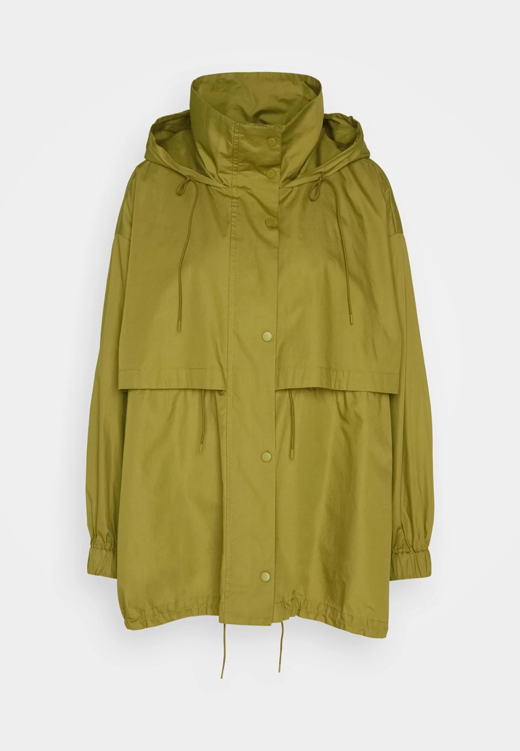 Dames Marc O'Polo Parka's | Jacket Fluent Drawstring Waist And Hem Fixed Hood Side Seam - Parka