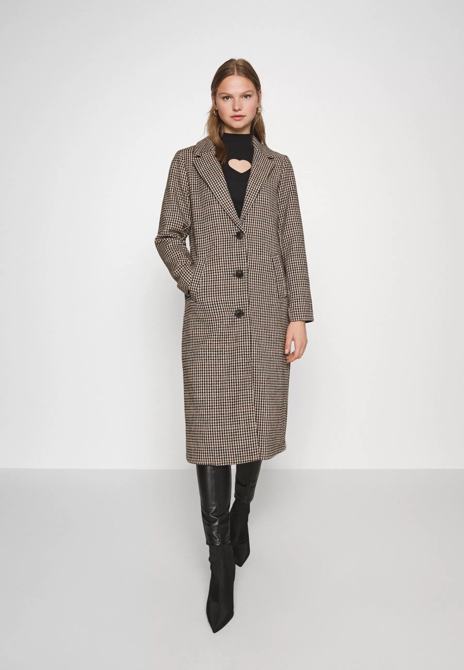 JDY emma Check X-Long Coat - Mantel>Dames Wollen Jassen
