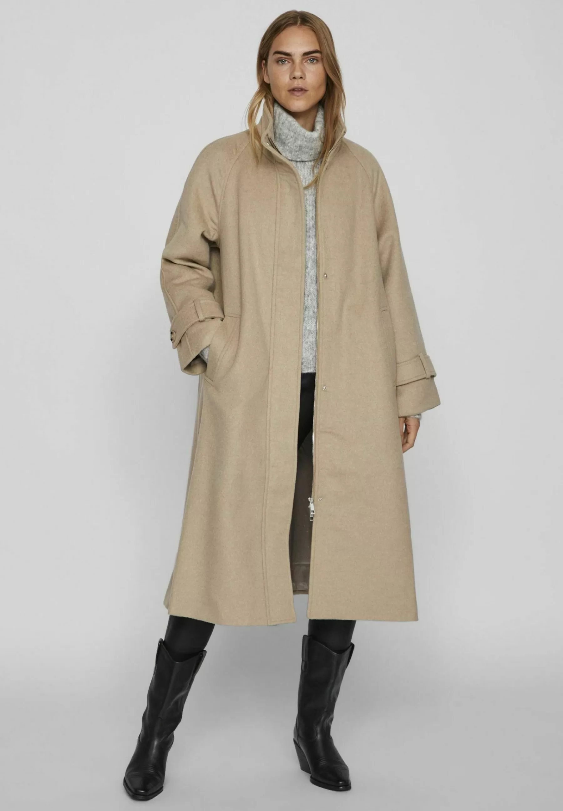 VILA ROUGE Langer High Neck - Mantel>Dames Wollen Jassen