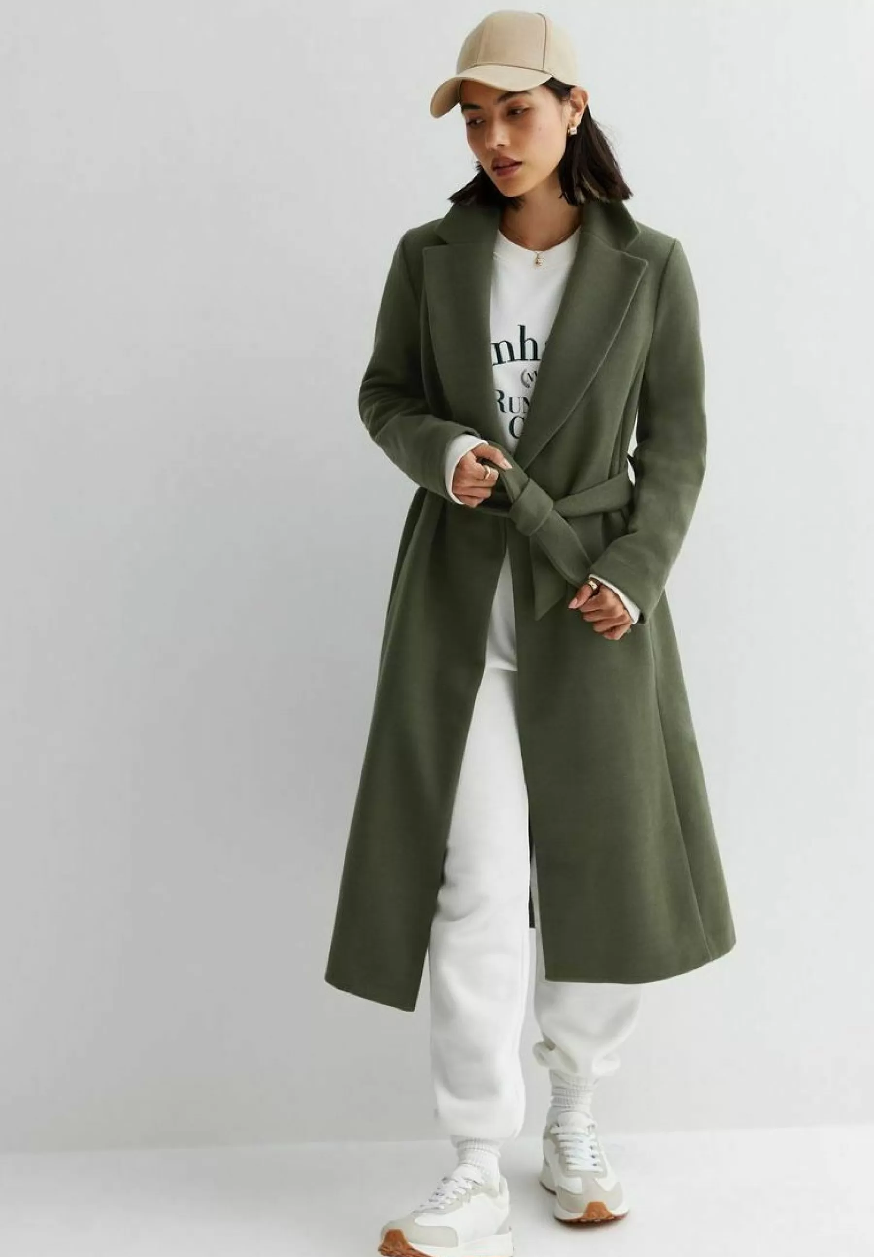 New Look Longline Belted - Mantel>Dames Wollen Jassen