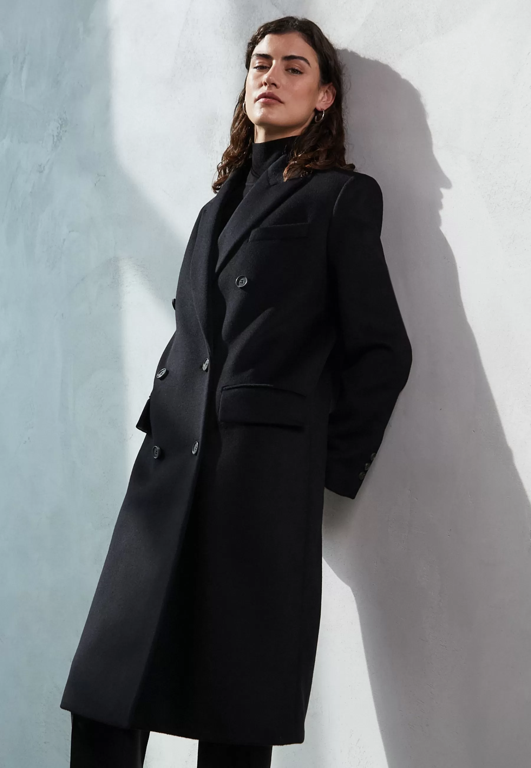 Calvin Klein Melton Double Breasted Coat - Mantel>Dames Wollen Jassen