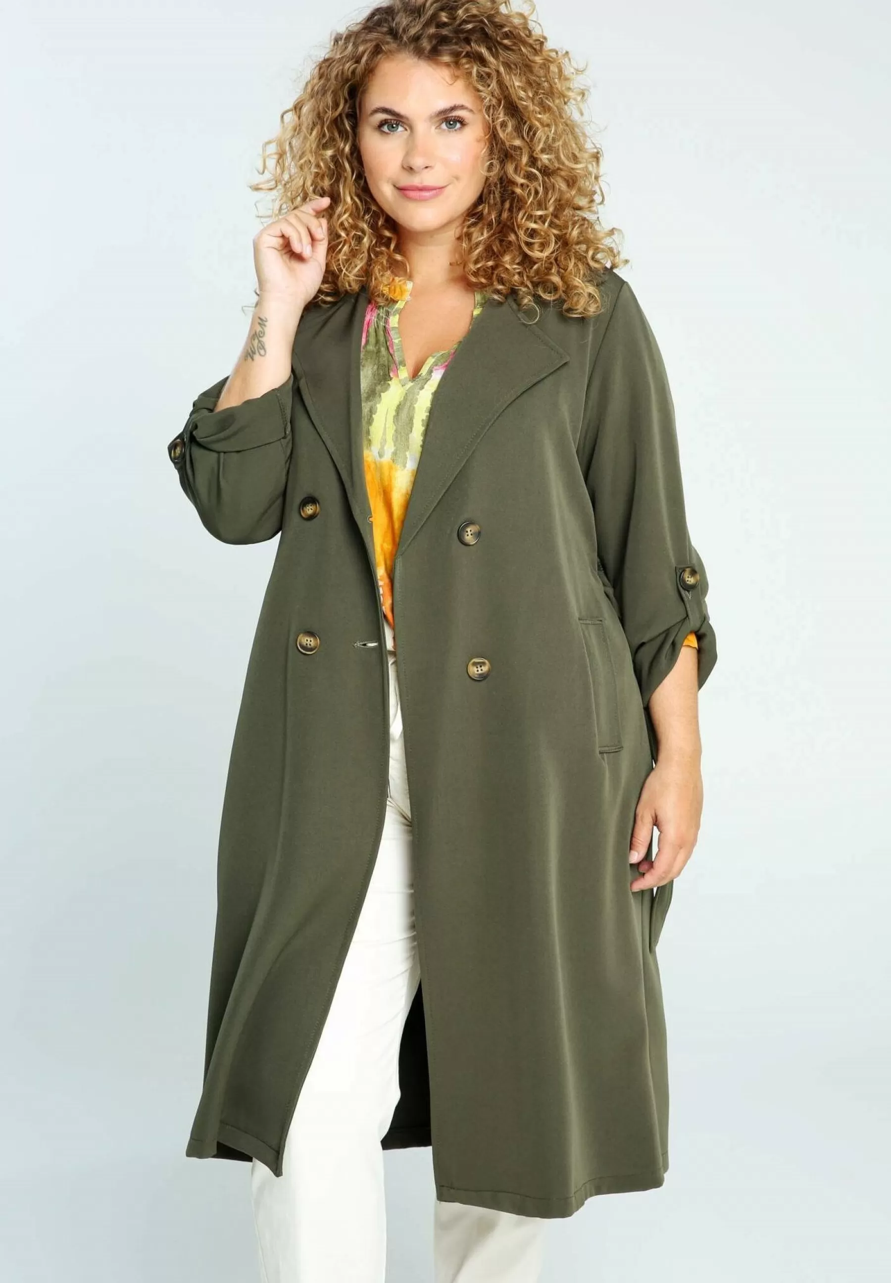Dames Paprika Trenchcoats | Mit Doppelknopfen - Trenchcoat