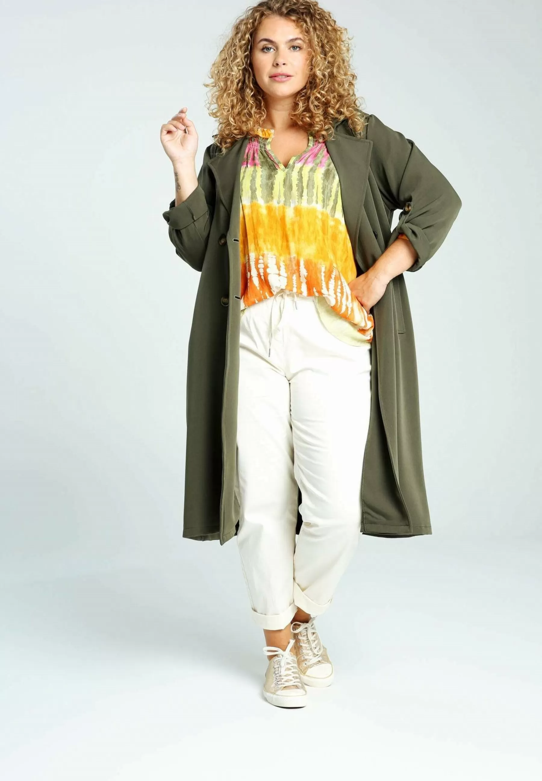 Dames Paprika Trenchcoats | Mit Doppelknopfen - Trenchcoat
