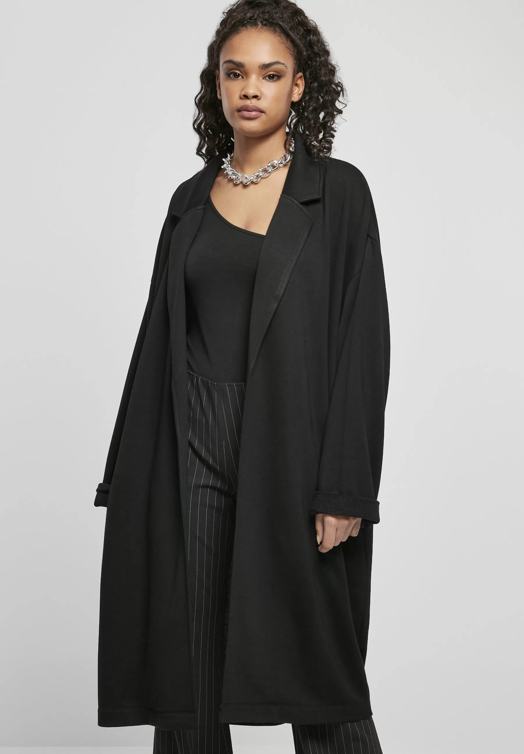 Urban Classics Modal Terry Oversized - Mantel>Dames Wollen Jassen