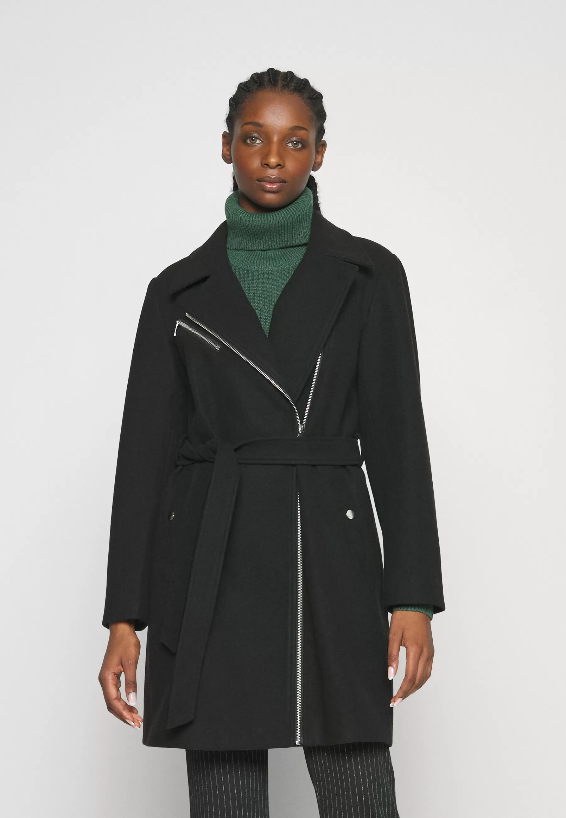 ONLY Petite Onlemily Zip Biker Coat - Mantel>Dames Wollen Jassen