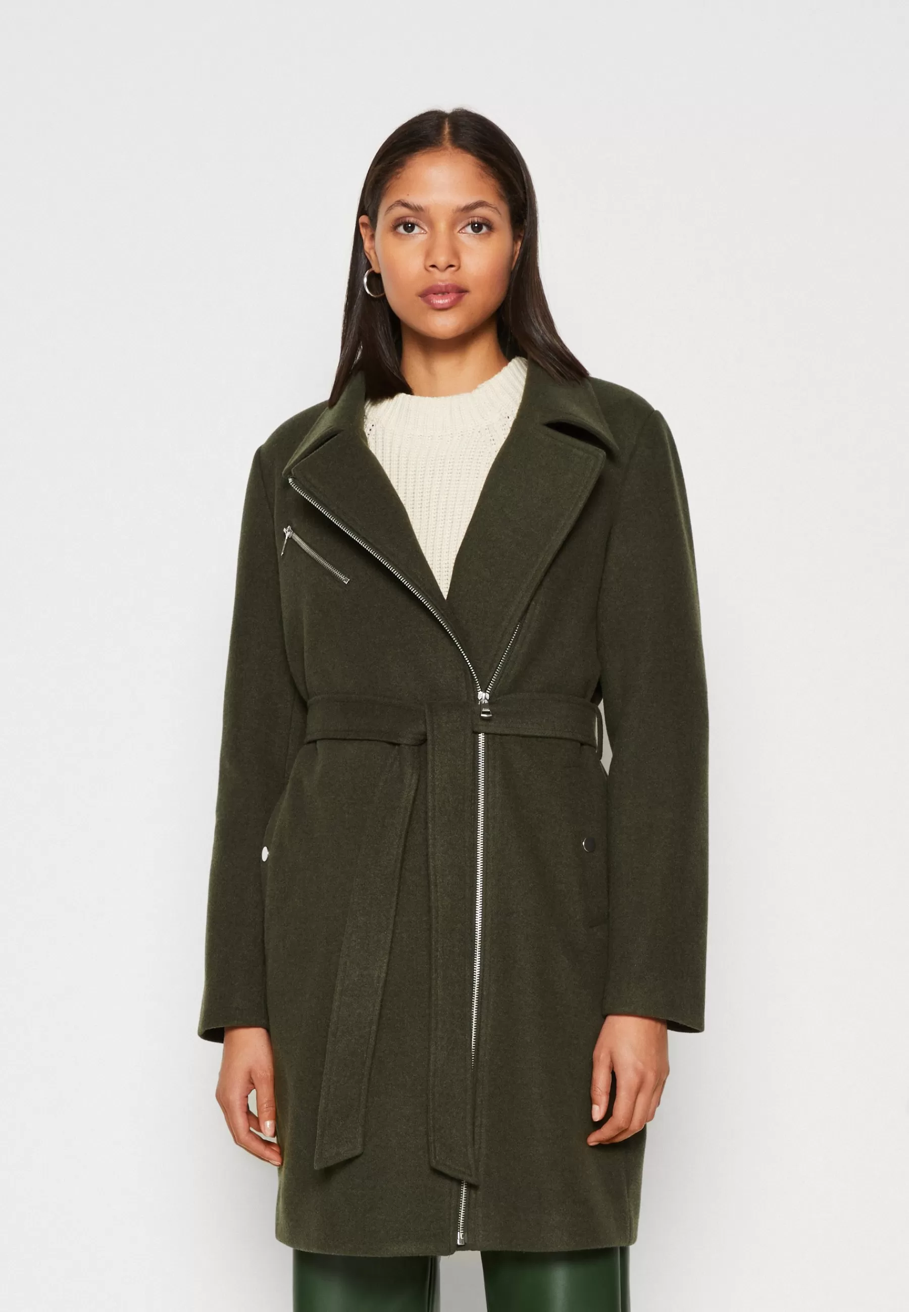 ONLY Onlemily Zip Biker Coat - Mantel>Dames Wollen Jassen