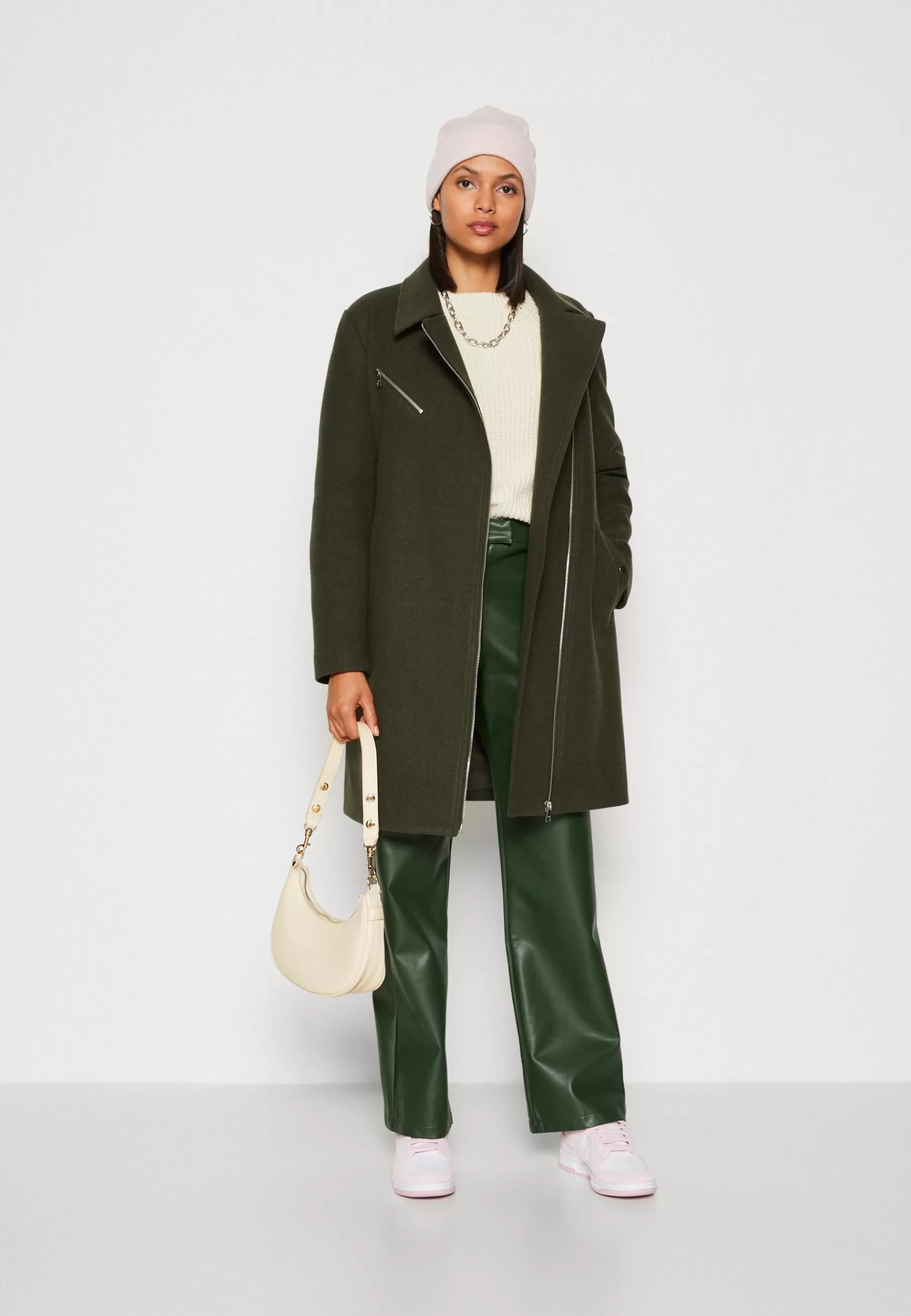ONLY Onlemily Zip Biker Coat - Mantel>Dames Wollen Jassen
