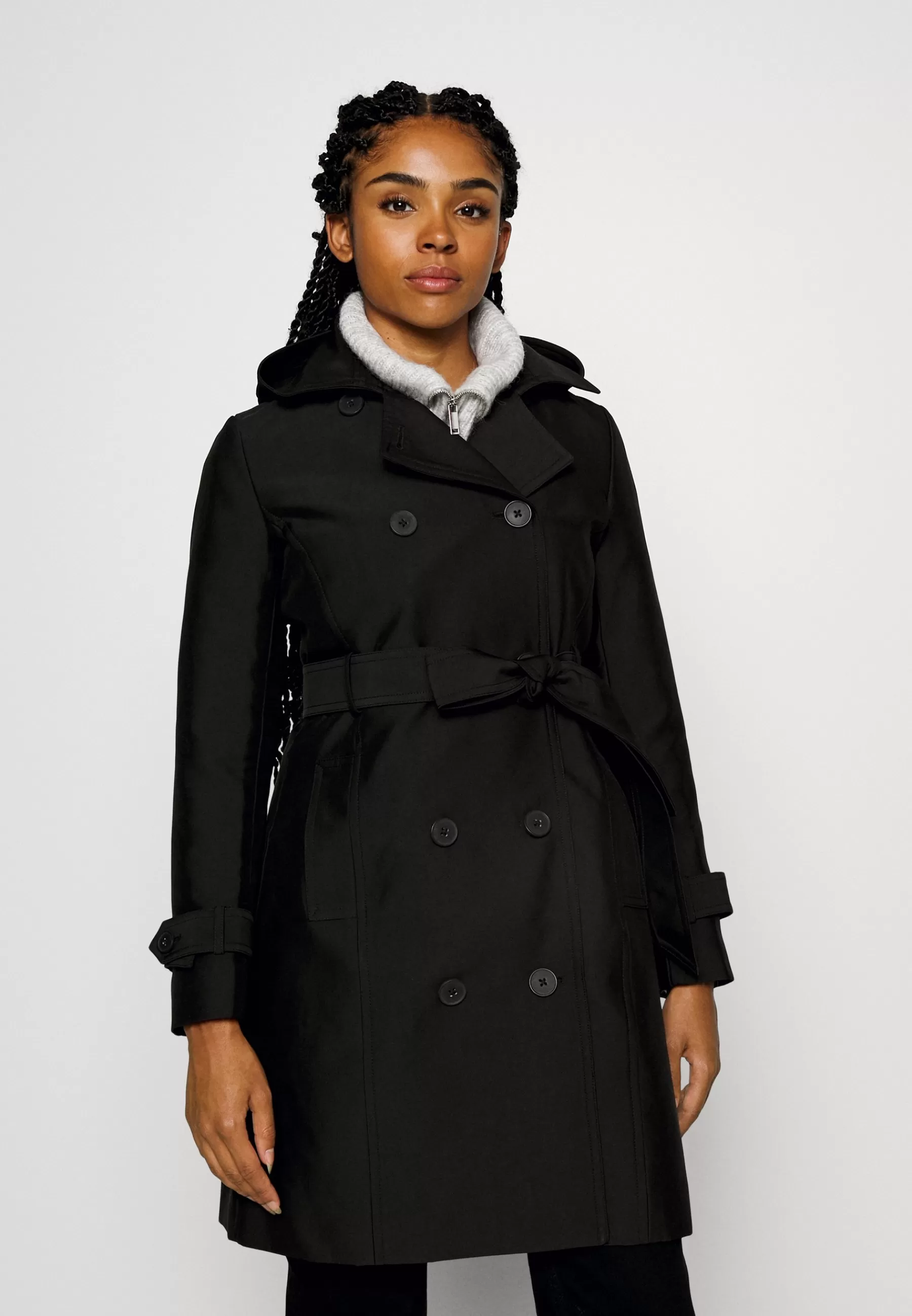 Dames Forever New Petite Trenchcoats | Petite Hooded - Trenchcoat