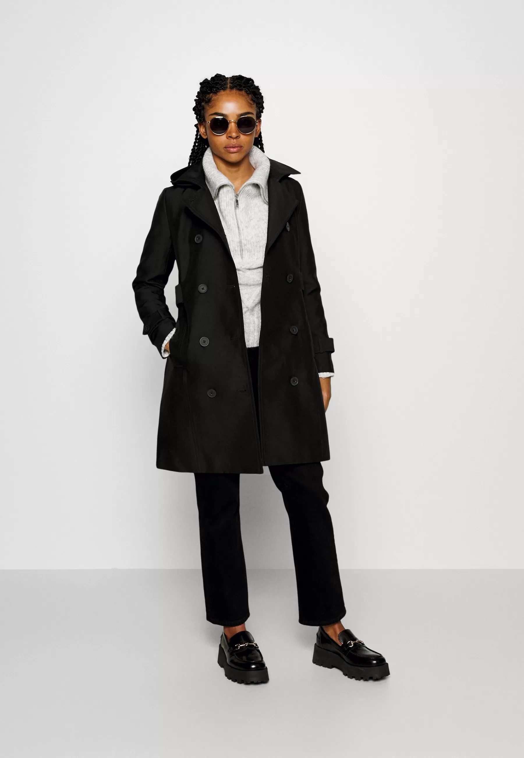 Dames Forever New Petite Trenchcoats | Petite Hooded - Trenchcoat