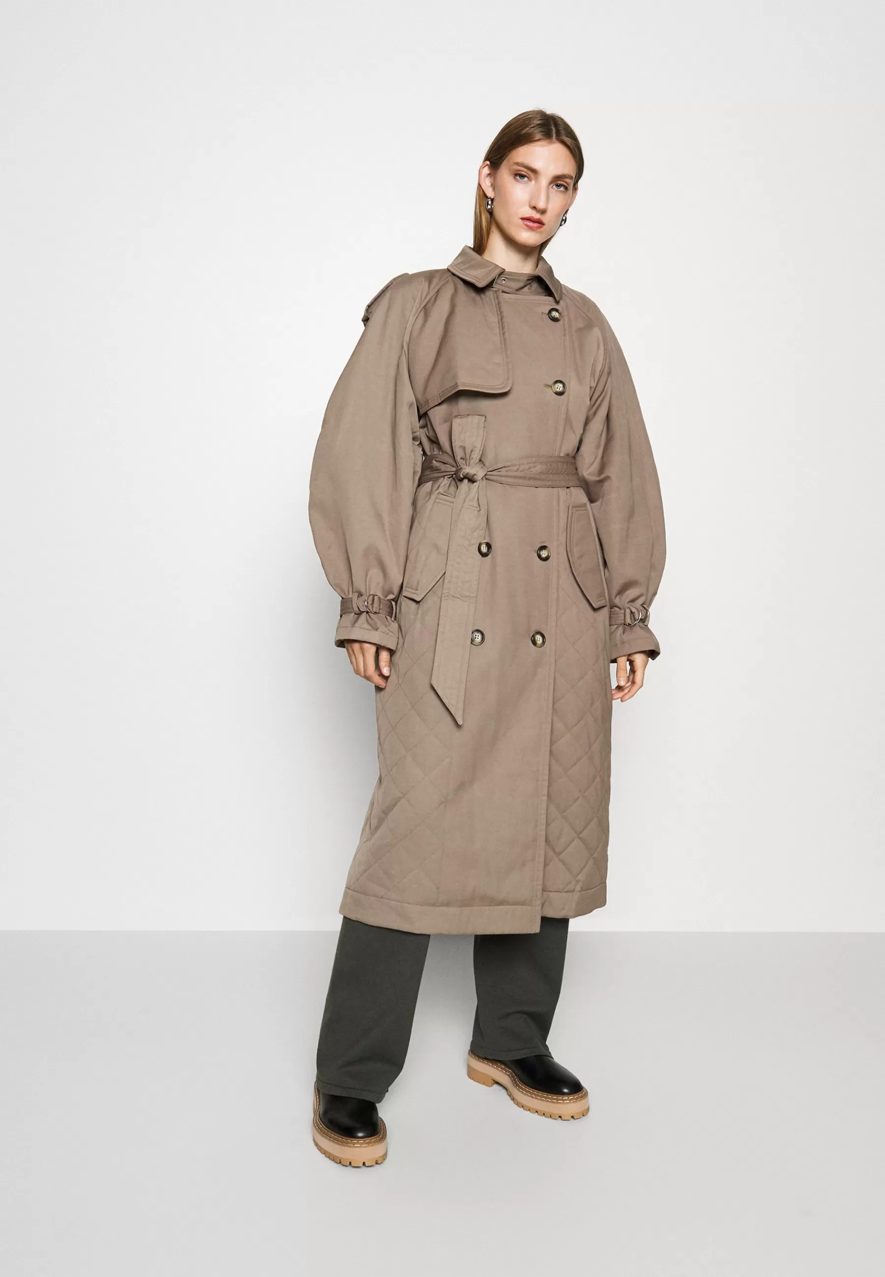 Dames Elleme Trenchcoats | Quilted - Trenchcoat