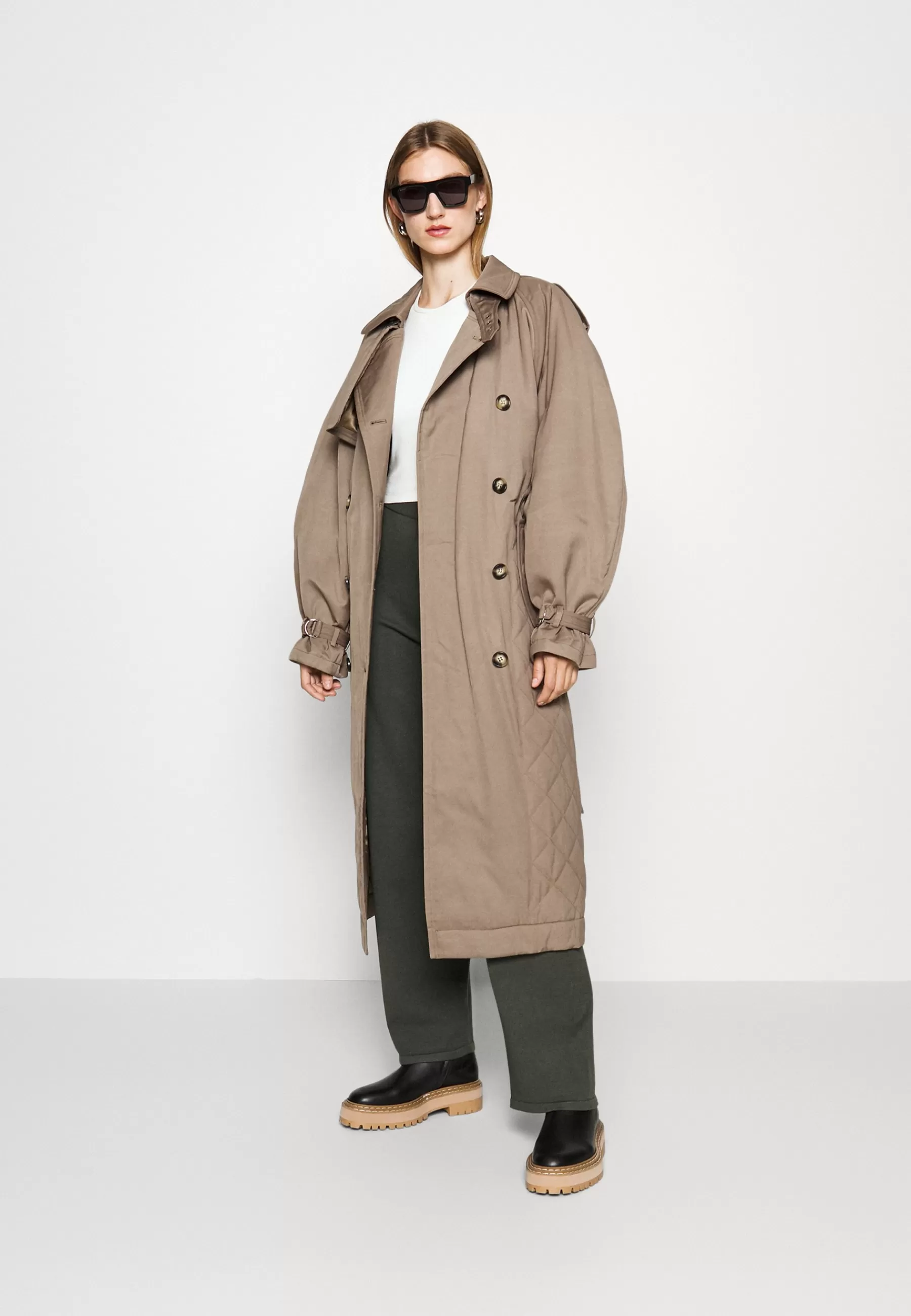 Dames Elleme Trenchcoats | Quilted - Trenchcoat