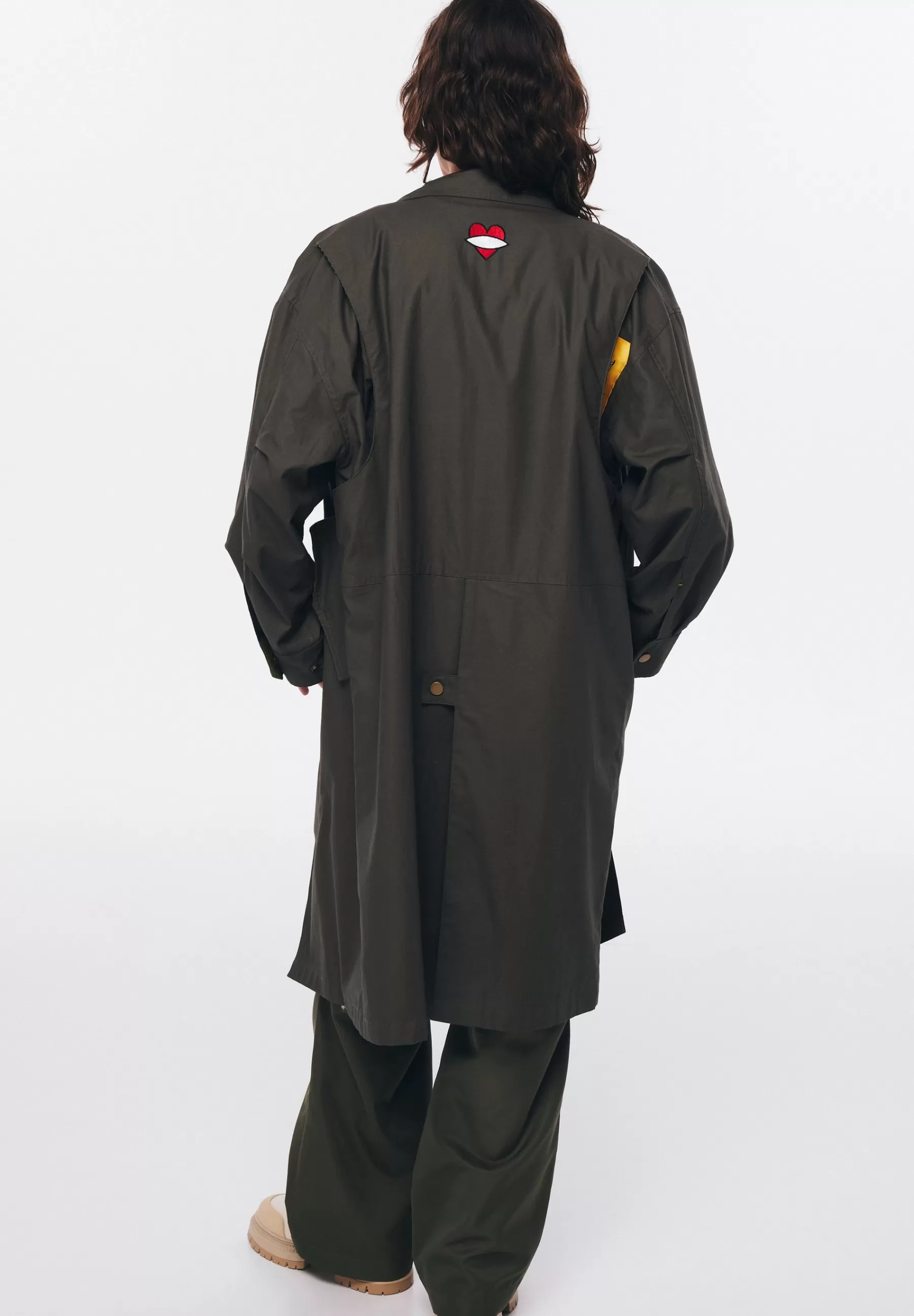 Dames Twist Trenchcoats | Relaxed Fit Embroidered Mix - Trenchcoat