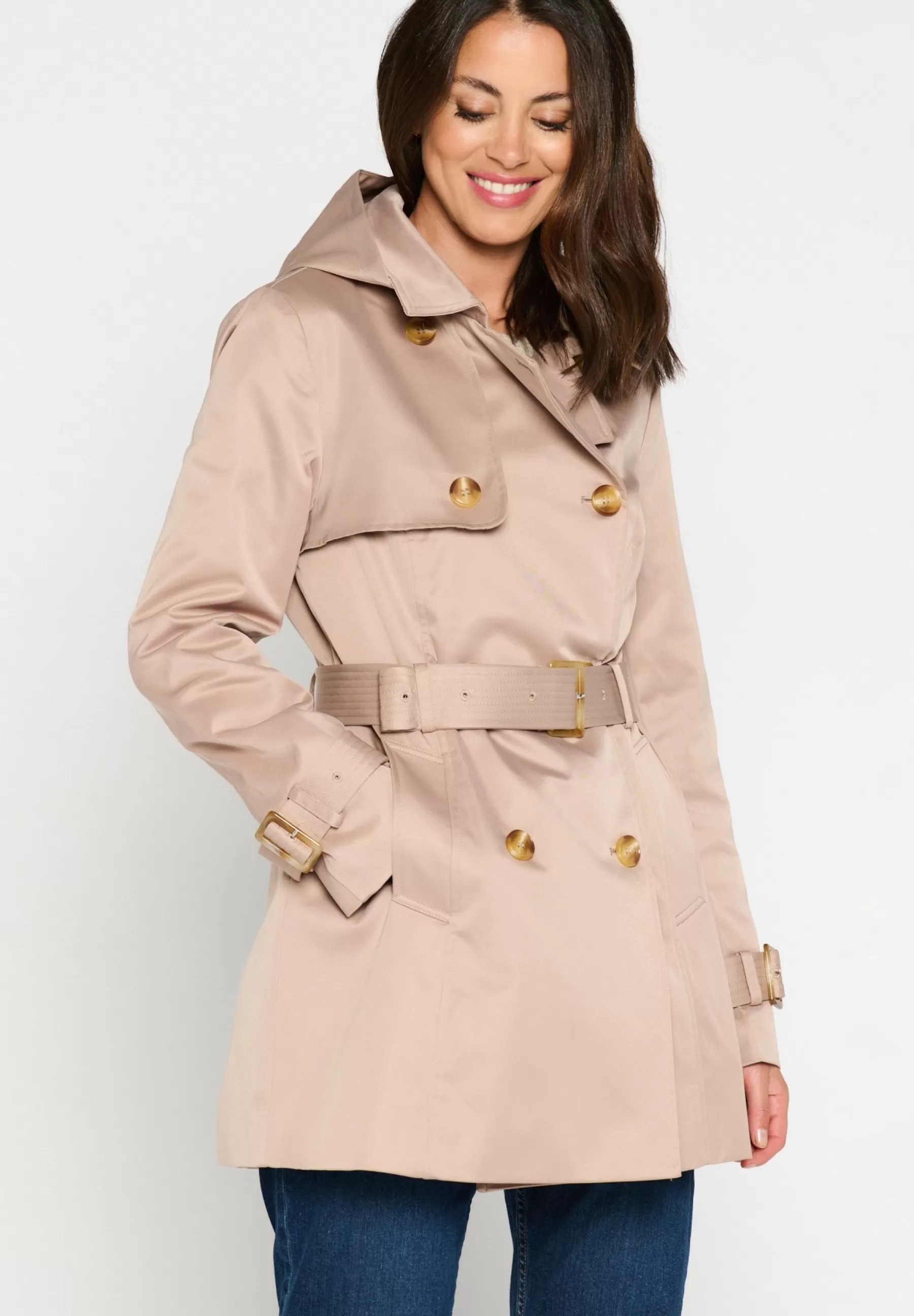 Dames LolaLiza Trenchcoats | Short Hooded - Trenchcoat