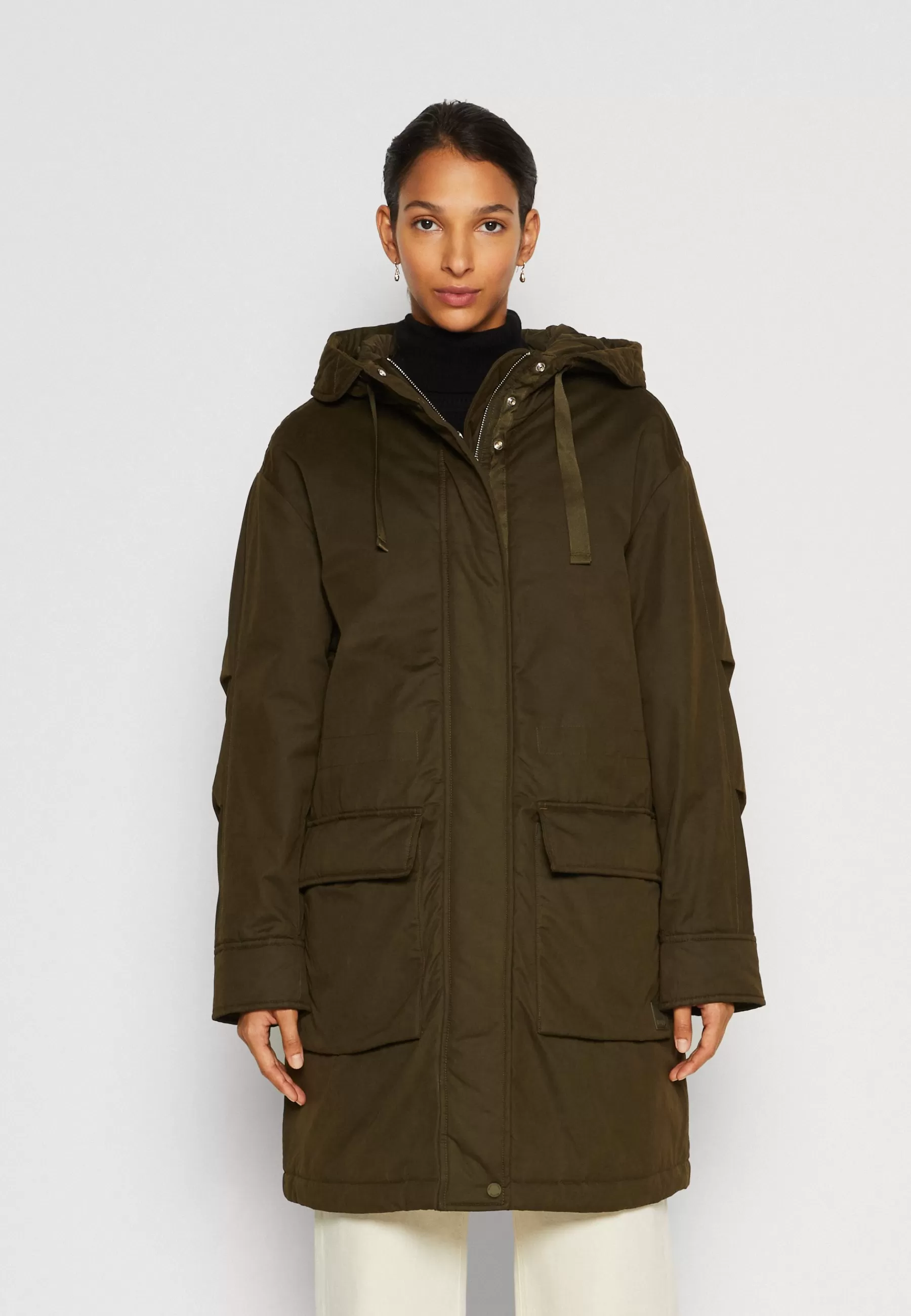 Dames Marc O'Polo DENIM Parka's | Technical Padded Zipper Hood - Winterjas