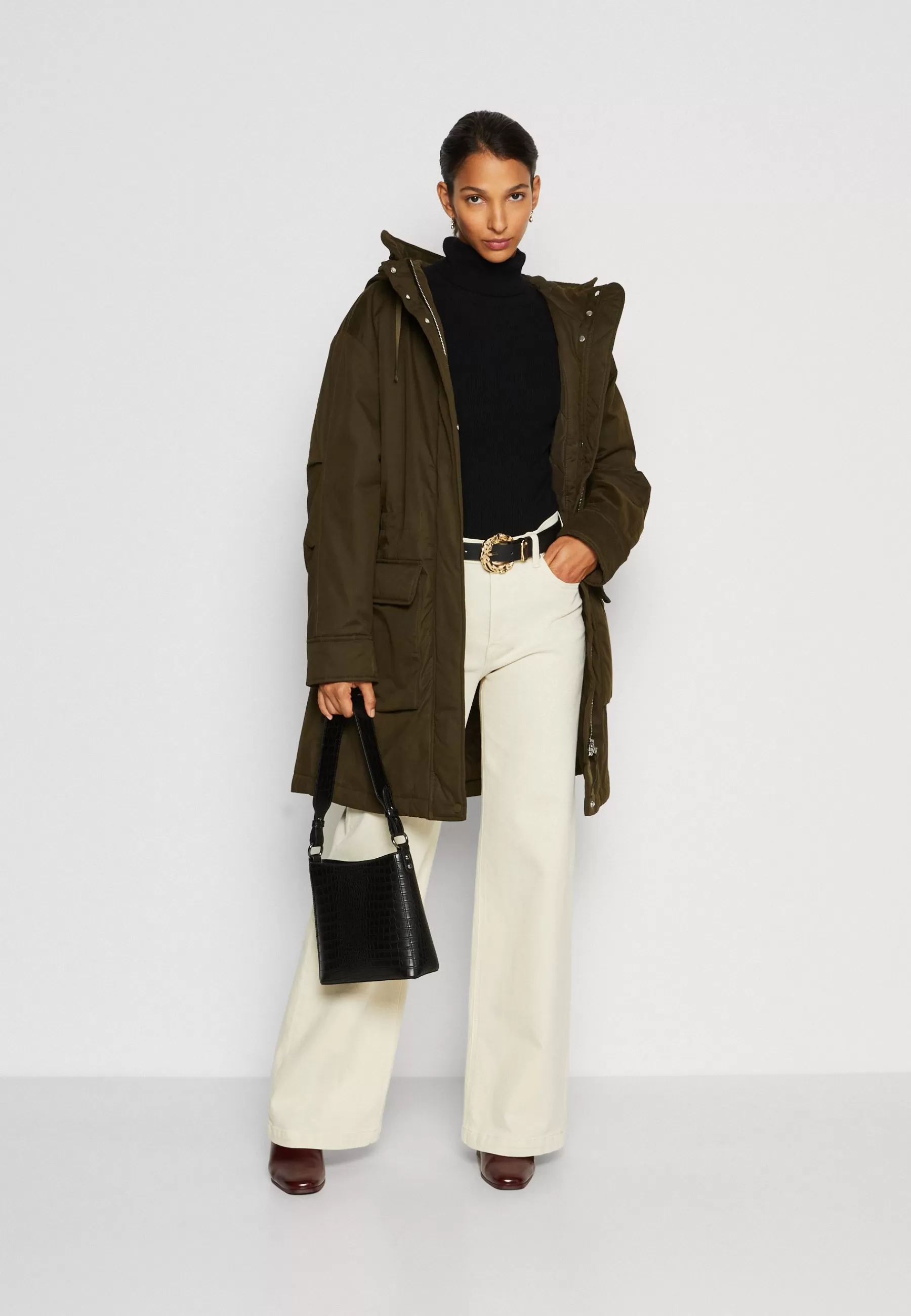 Dames Marc O'Polo DENIM Parka's | Technical Padded Zipper Hood - Winterjas