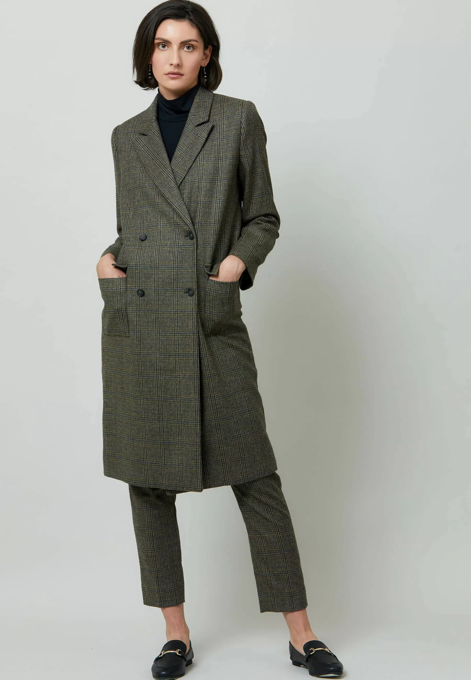 Helen McAlinden Dublin Victoria Magee Tweed Check - Mantel>Dames Wollen Jassen