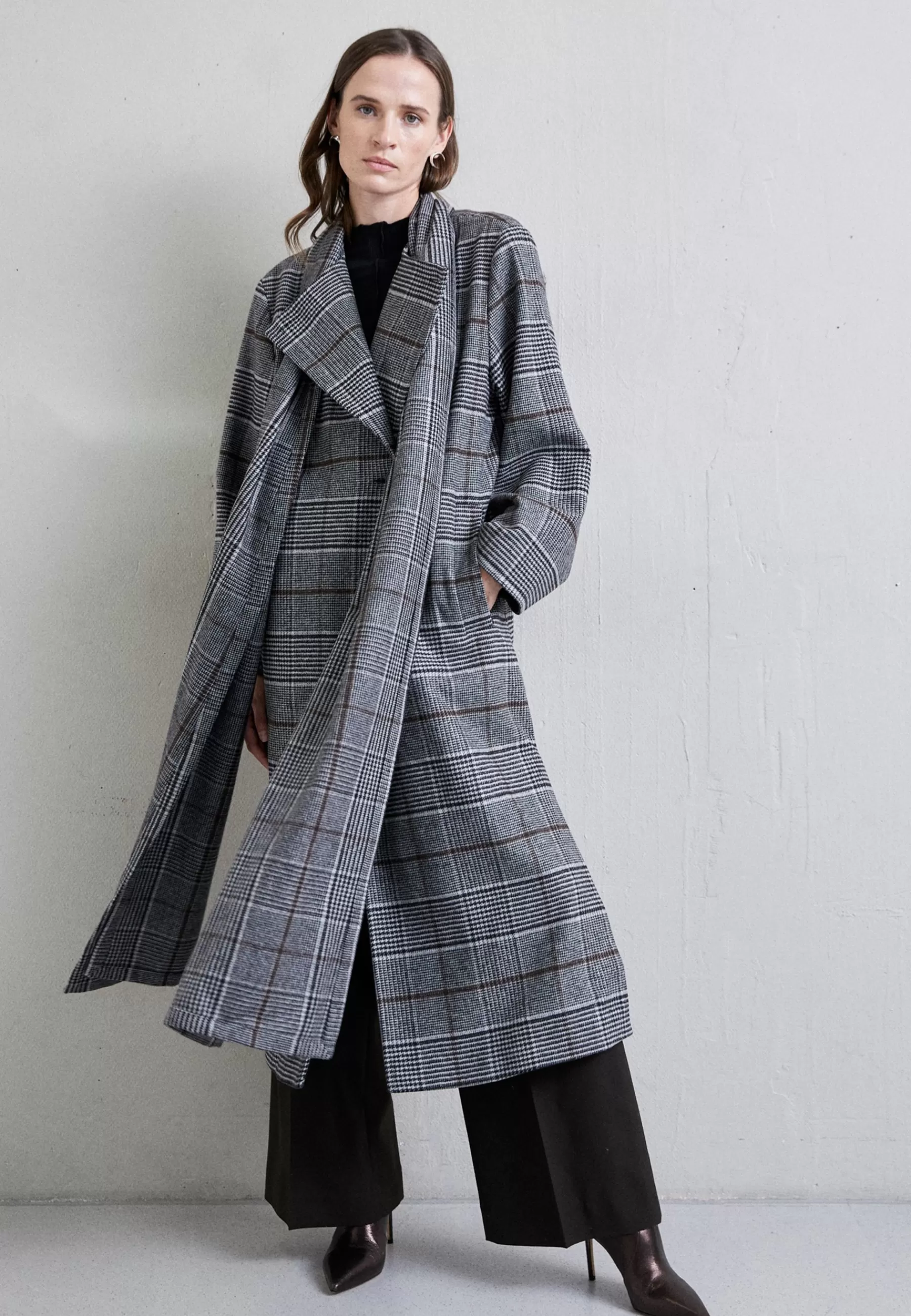 Rodebjer Virgo Coat Check - Mantel>Dames Wollen Jassen